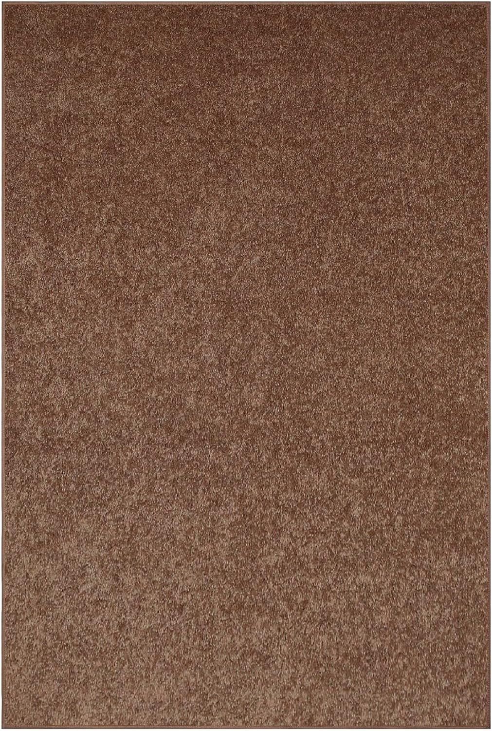 Brown 9' x 12' Stain-Resistant Synthetic Fur Kids Rug