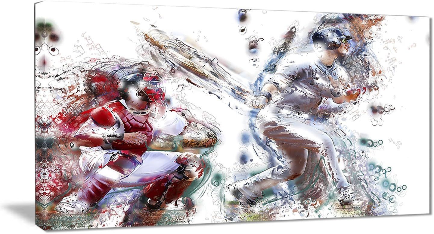 Large Abstract Baseball Strike Canvas Art Print