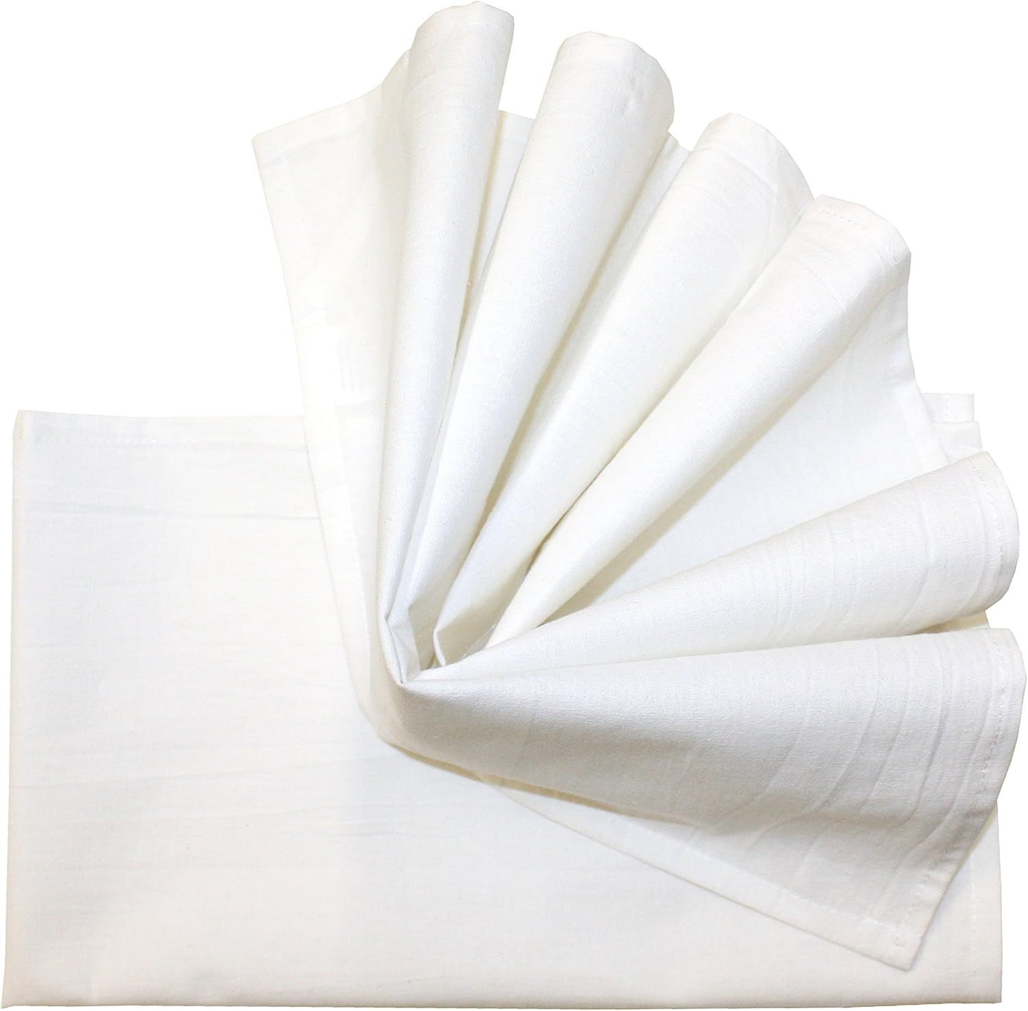 White Cotton Flour Sack Kitchen Towels Set of 2