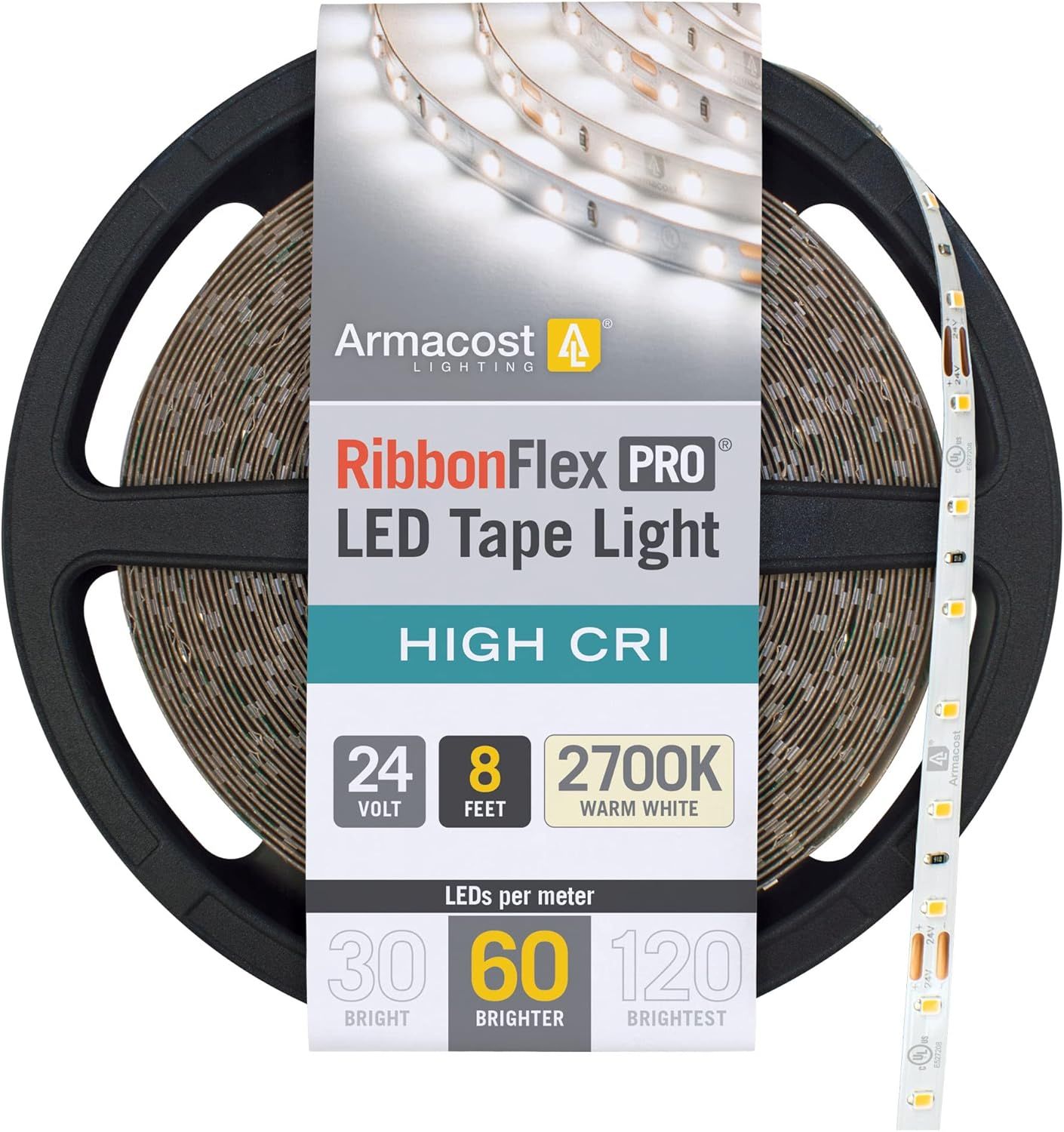 8-Foot Warm White LED Tape Light with High CRI