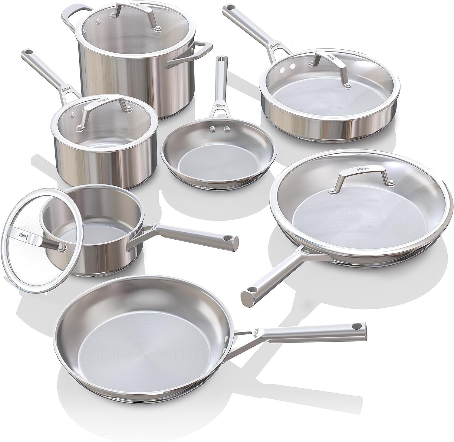 Ninja EverClad 12-Piece Stainless Steel Tri-Ply Cookware Set