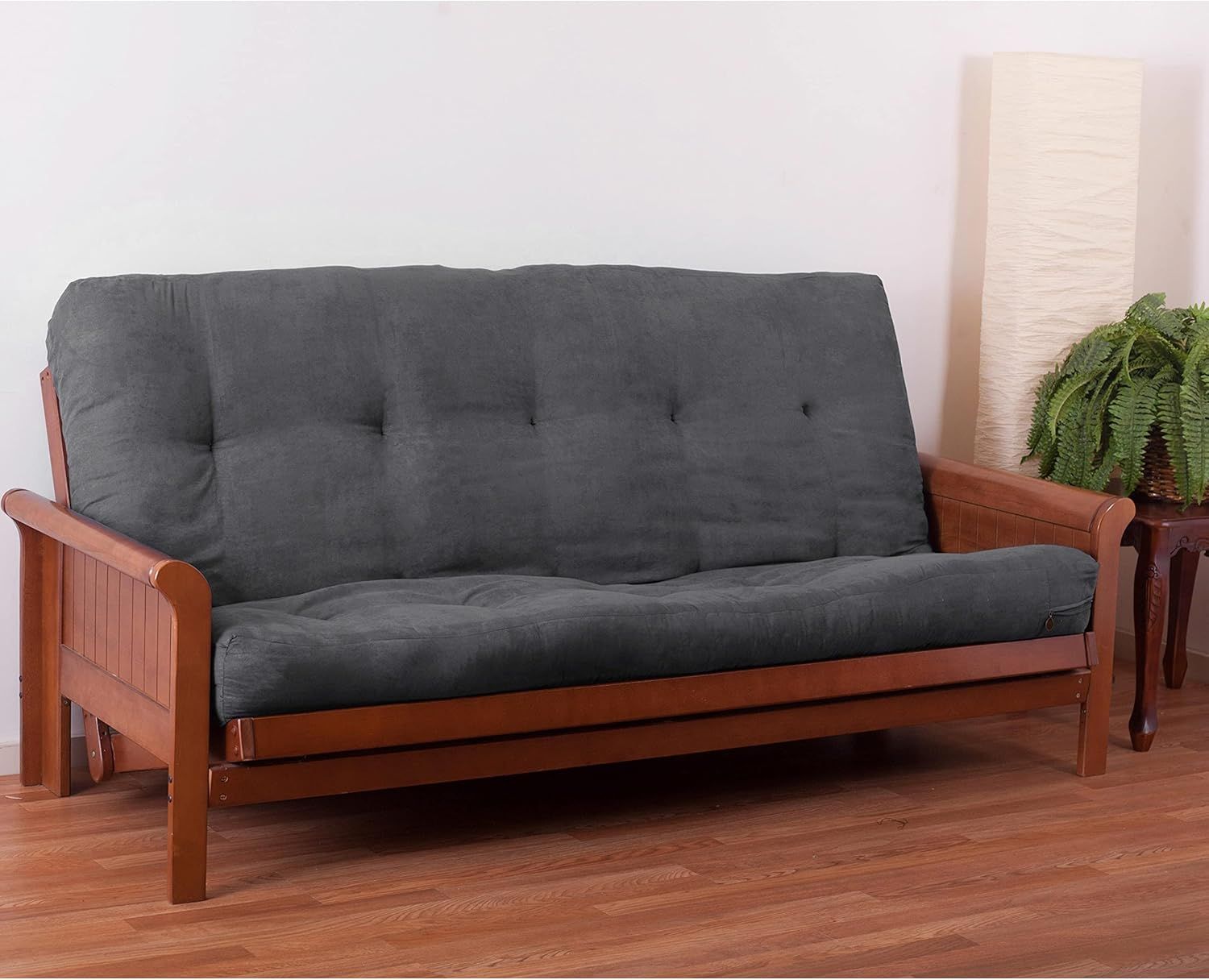 Full Size Steel Grey Microsuede Foldable Futon Mattress