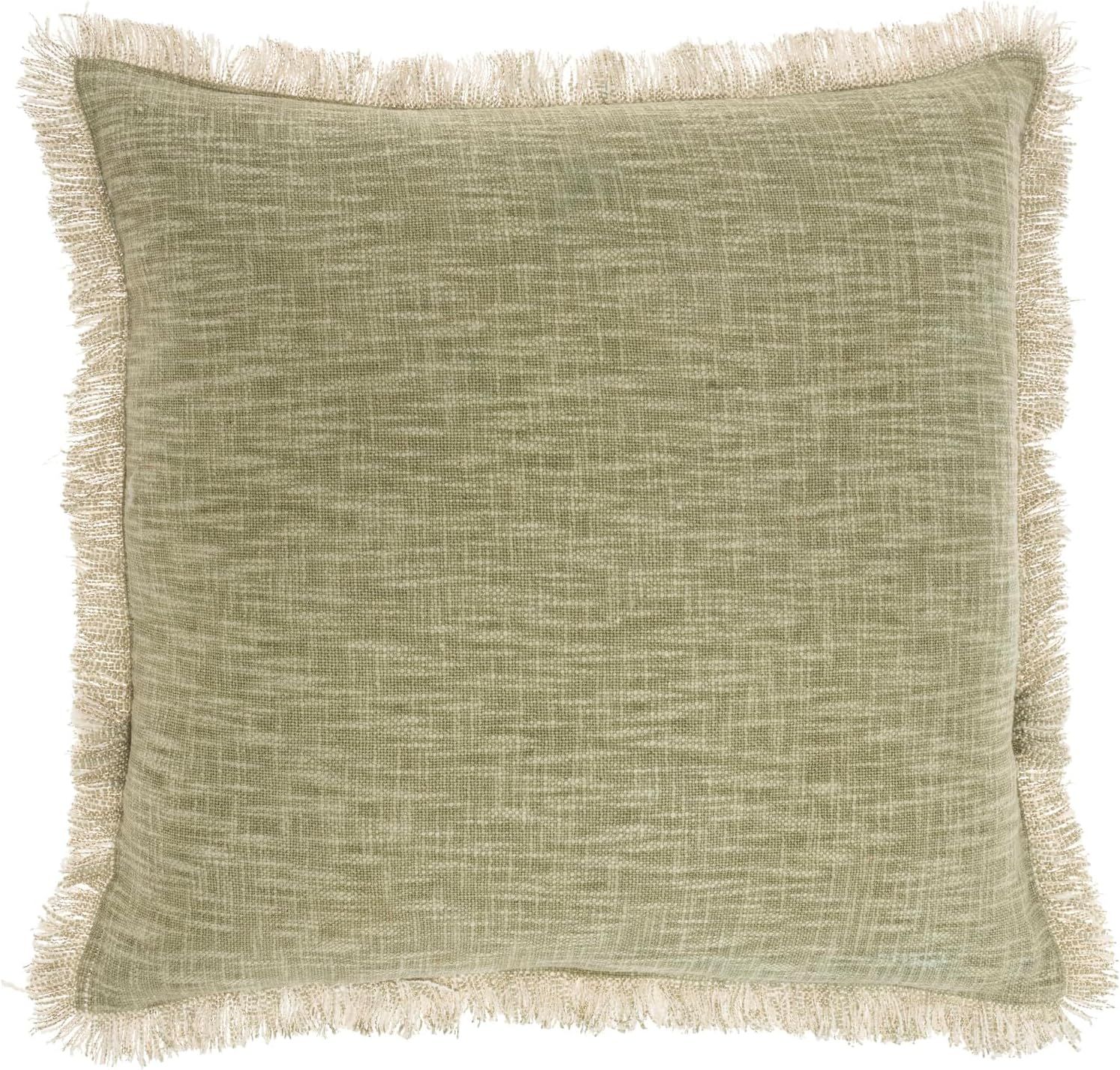 Sage Green Stonewash 22" Square Throw Pillow