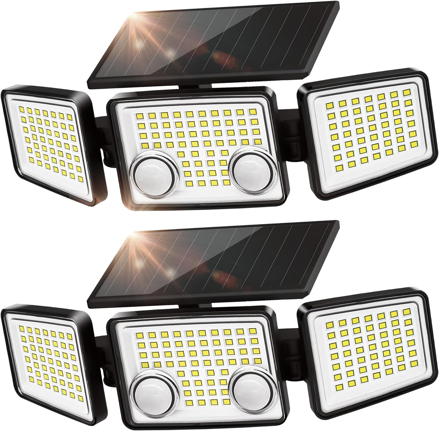 Solar LED Motion Sensor Outdoor Flood Lights, 2-Pack