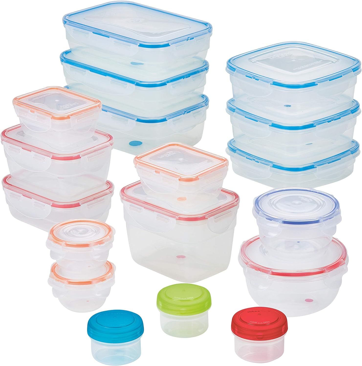 Clear BPA-Free Plastic Food Storage Container Set, 36-Piece