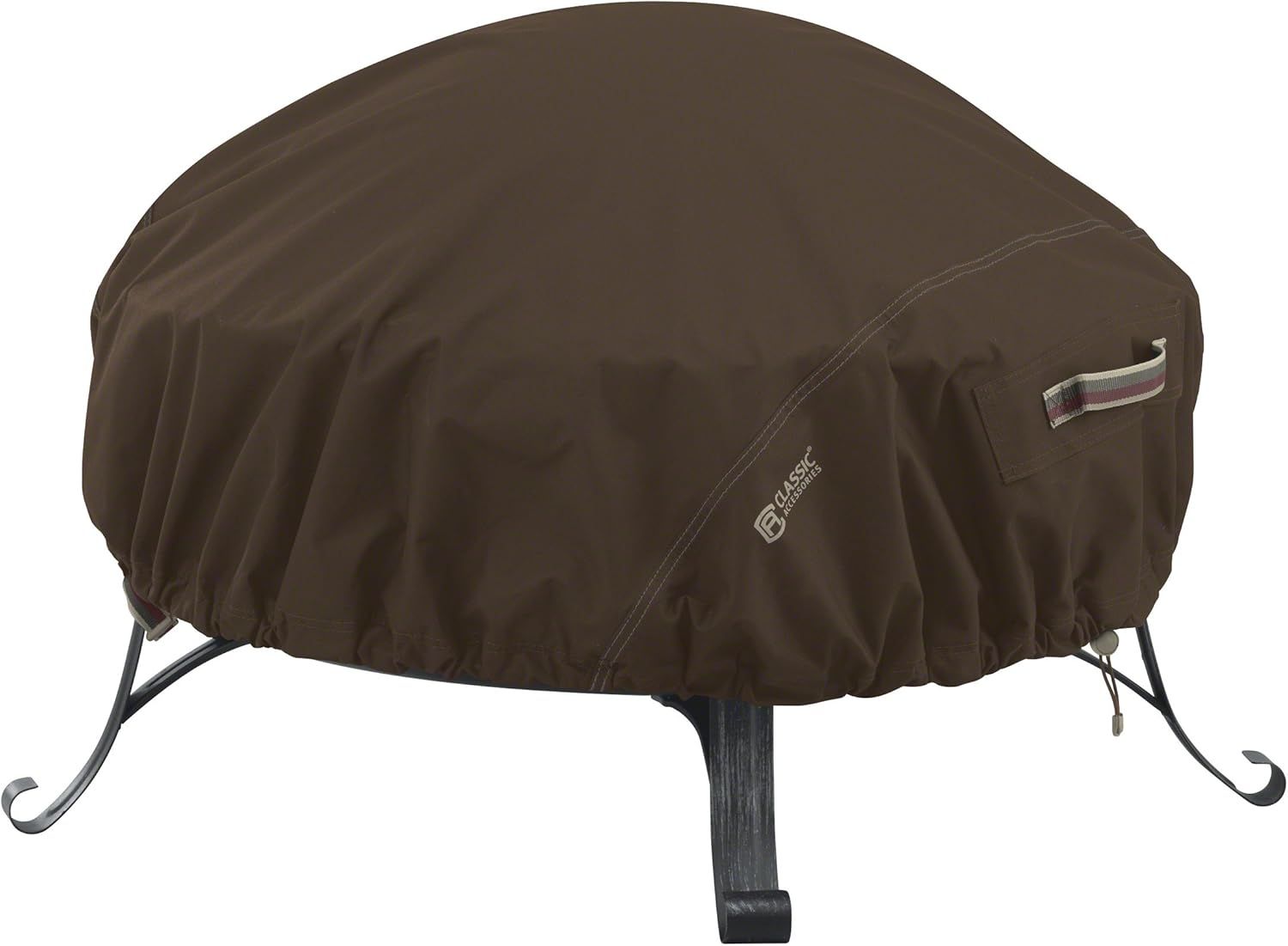 Madrona Waterproof Brown Round Fire Pit Cover with Handles