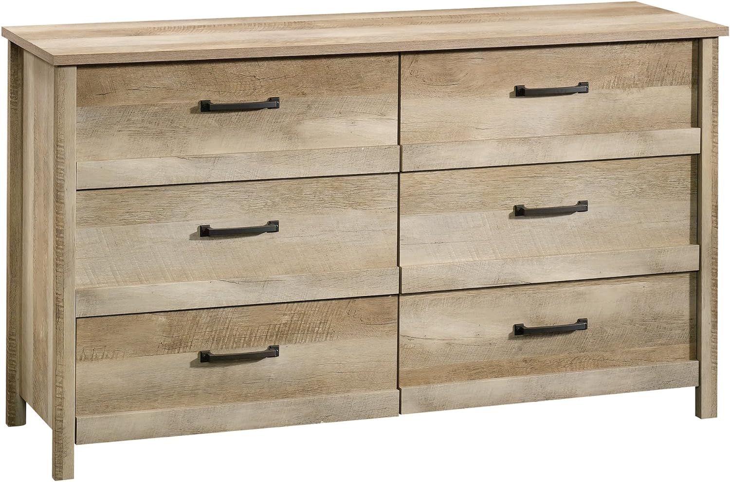 Cannery Bridge Rustic Lintel Oak and Black 6-Drawer Dresser