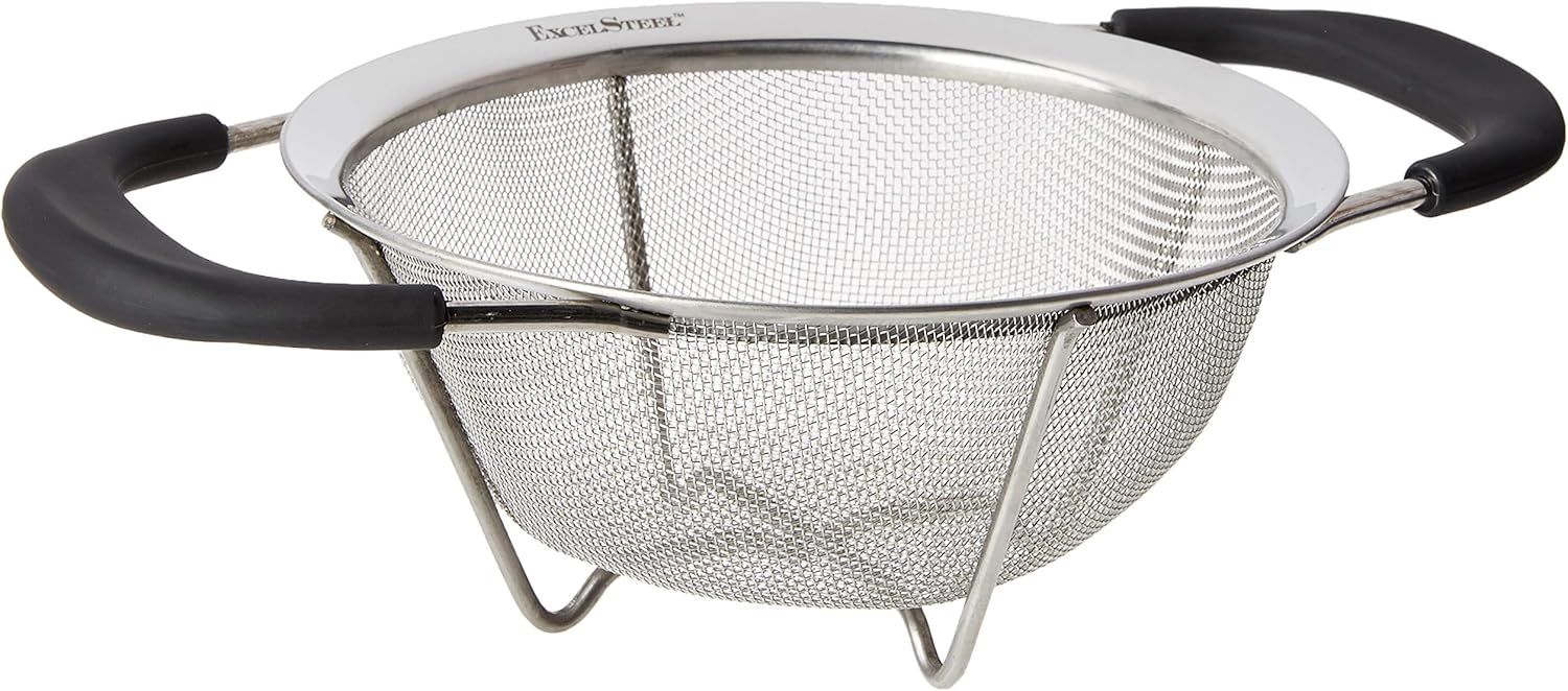 Stainless Steel Mesh Colander with Santopreme Handles, 6.5-Inch