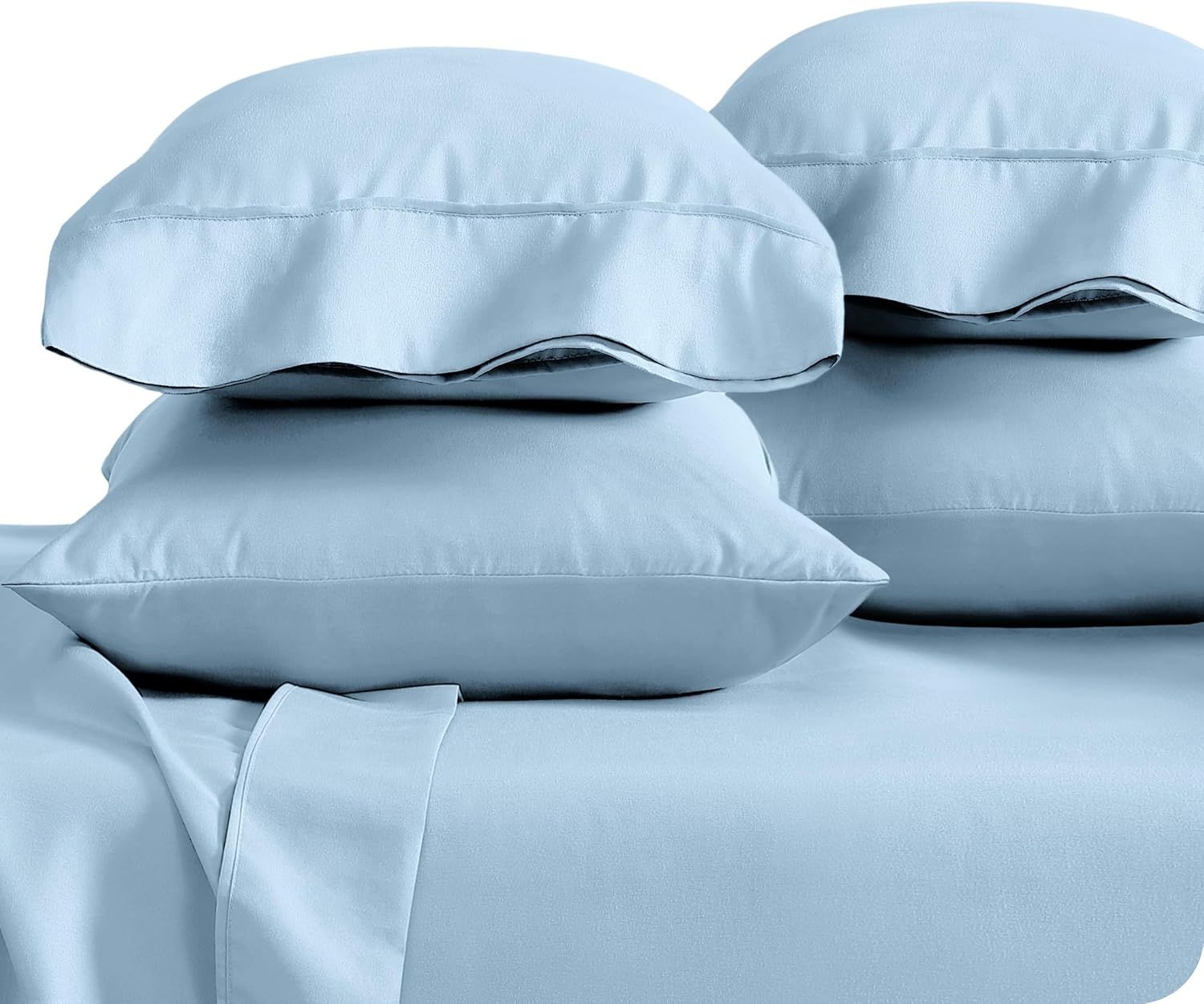 Light Blue Cotton Hypoallergenic Standard Pillowcases Set
