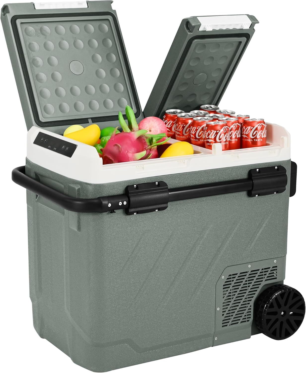 Alpicool 61 Quart Dual Zone Portable Car Refrigerator with Wheels