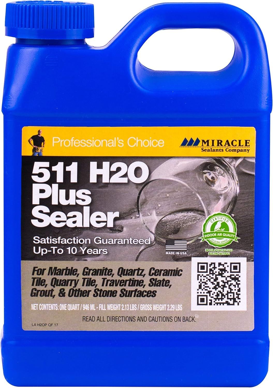 Clear 1 Quart Water-Based Penetrating Sealer for Stone and Tile