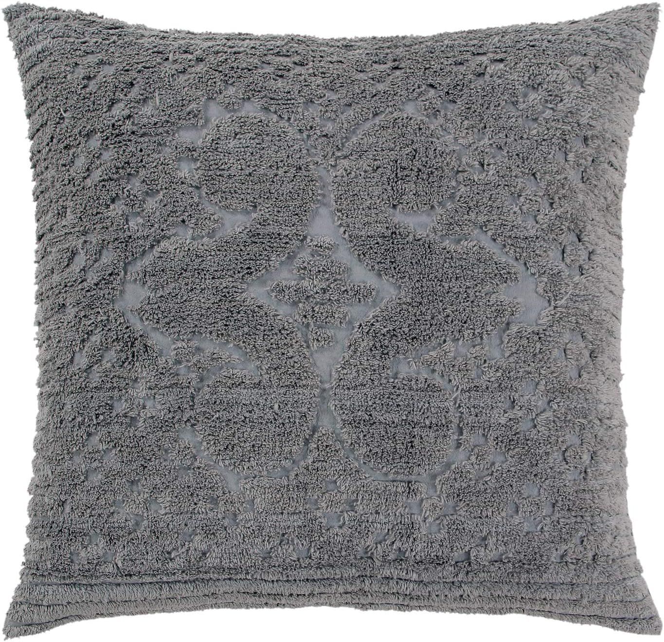 Gray Cotton Chenille Tufted Standard/Queen Sham