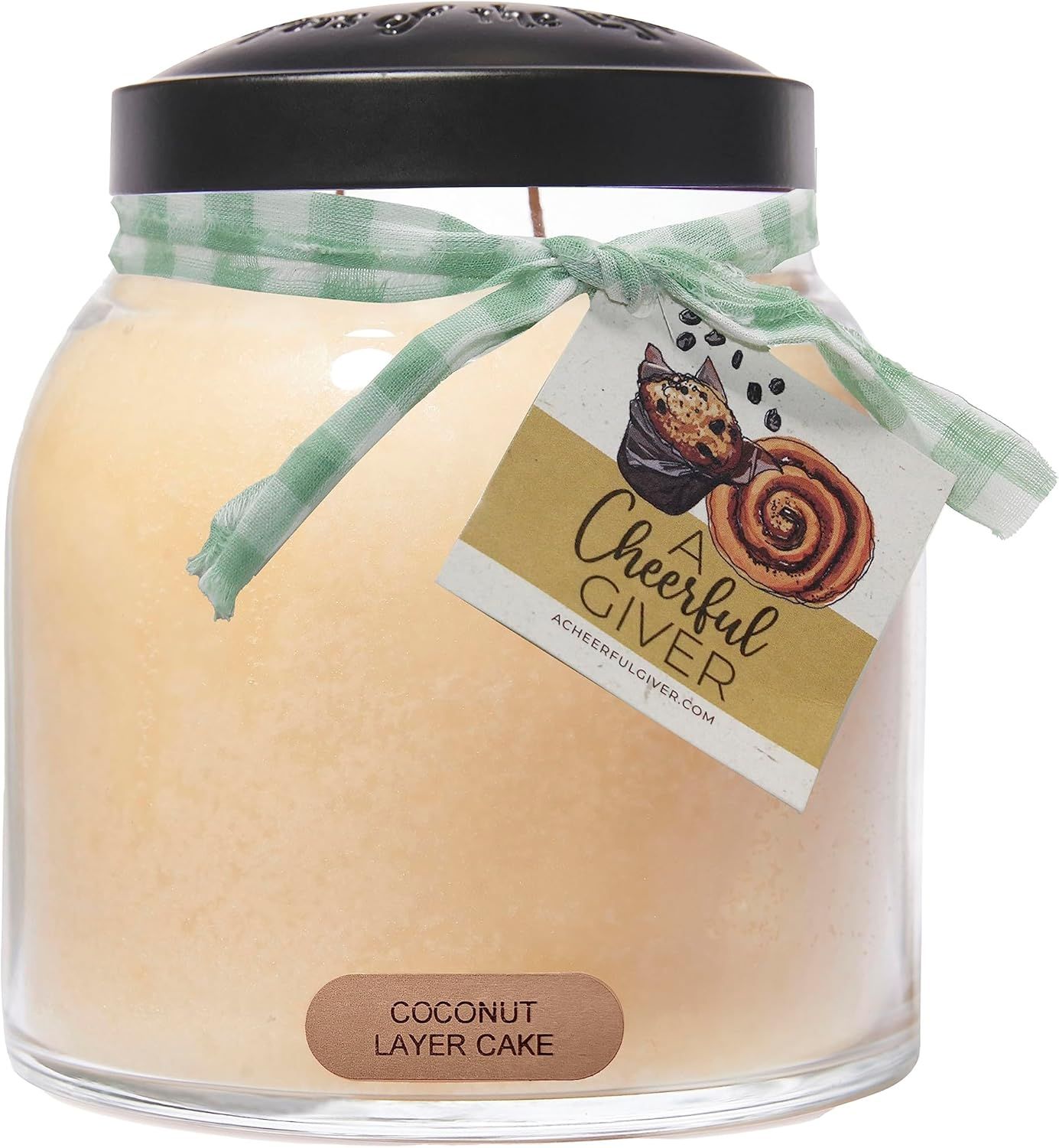 Coconut Layer Cake Scented Jar Candle with Black Lid