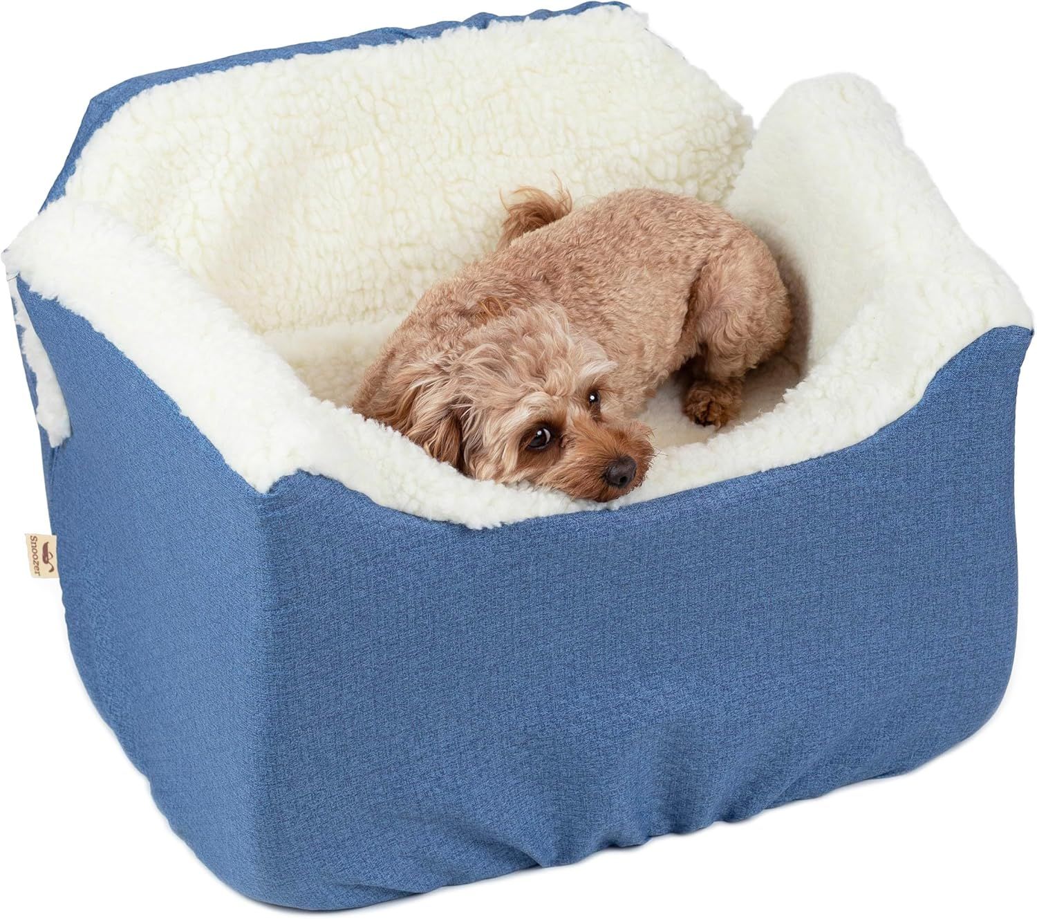 Medium Blue Soft Sided Dog Carrier with Sherpa Lining