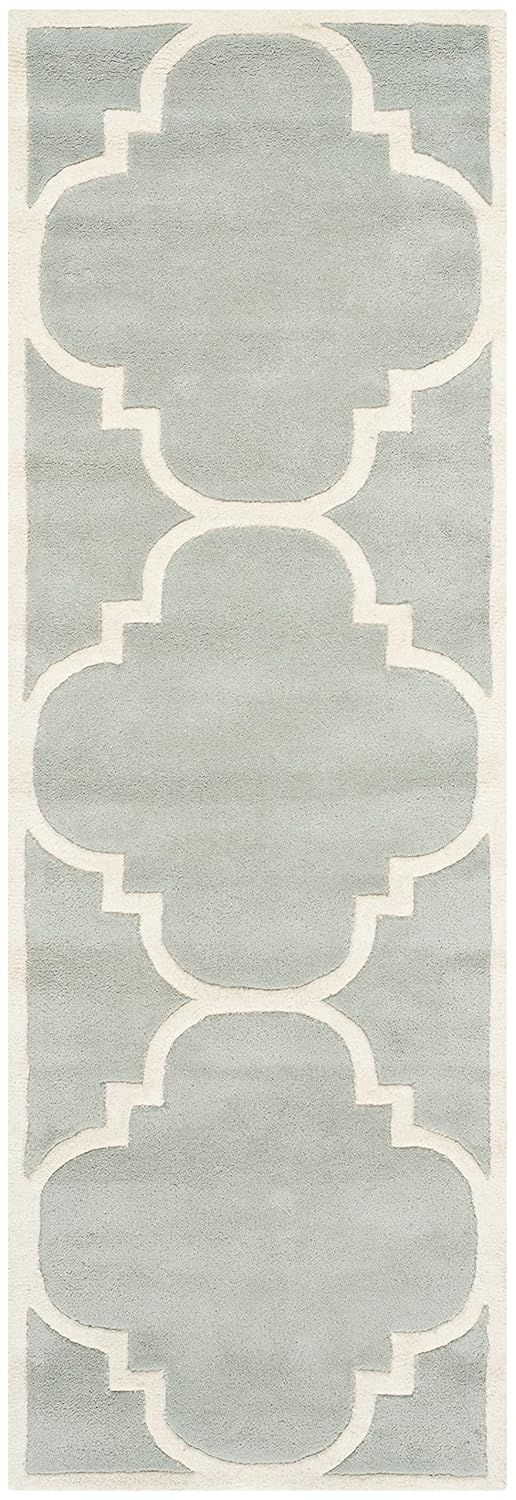 Gray Hand-Tufted Wool Non-Slip Rug, 2'-3" x 13'