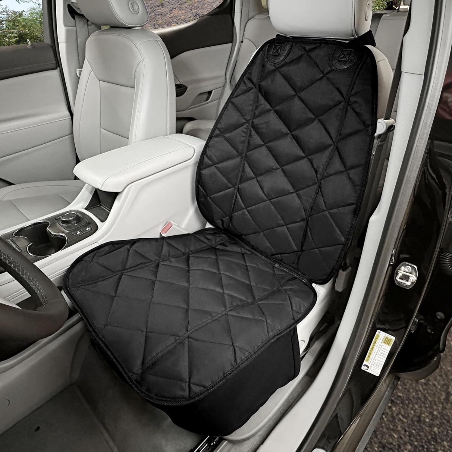 Black Quilted Waterproof Dog Car Seat Cover