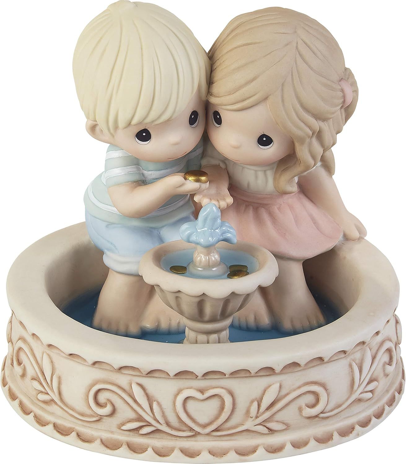 Romantic Couple at Fountain Porcelain Figurine