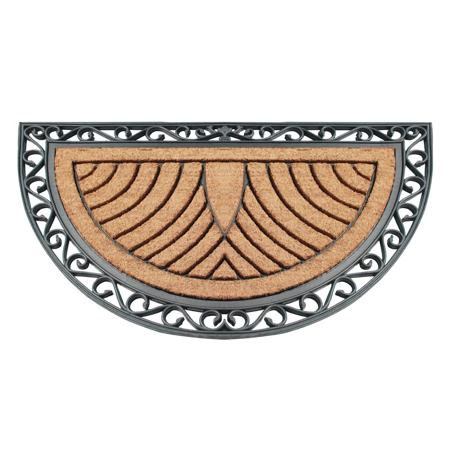 Large Bronze and Coir Outdoor Door Mat with Rubber Backing