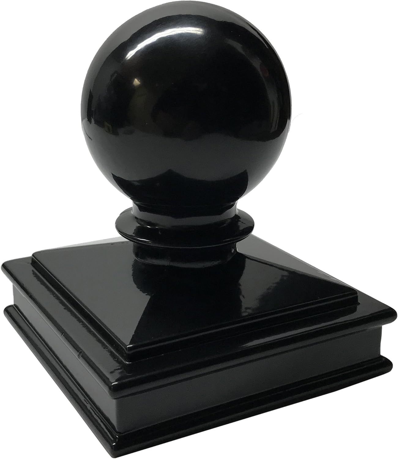 Black Aluminum 3" x 3" Ball Top Post Cap