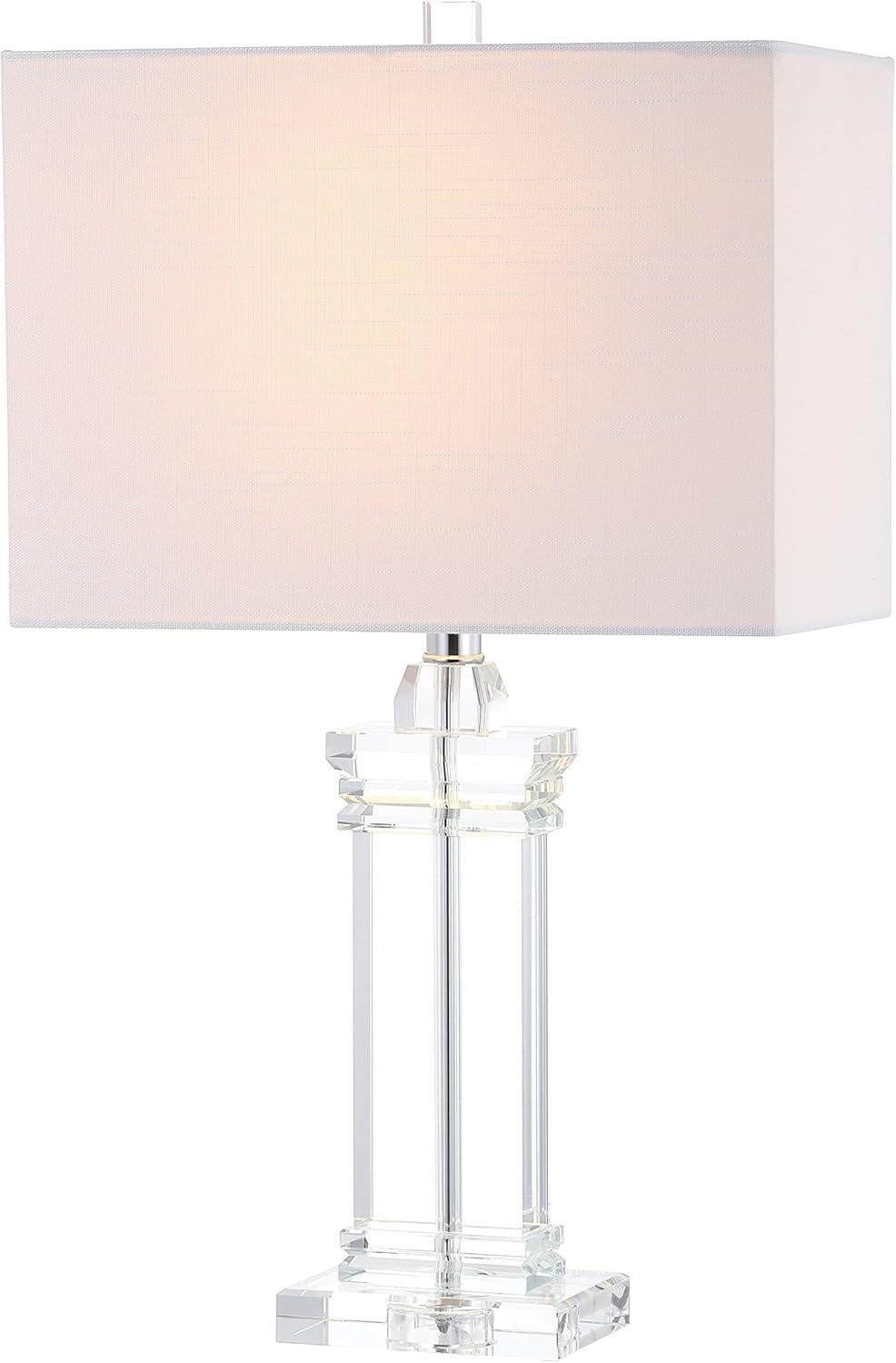 Ophelia 24.5" Crystal Table Lamp with White Cotton Shade