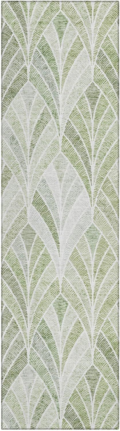 Sage Geometric Flat Woven Indoor/Outdoor Runner Rug