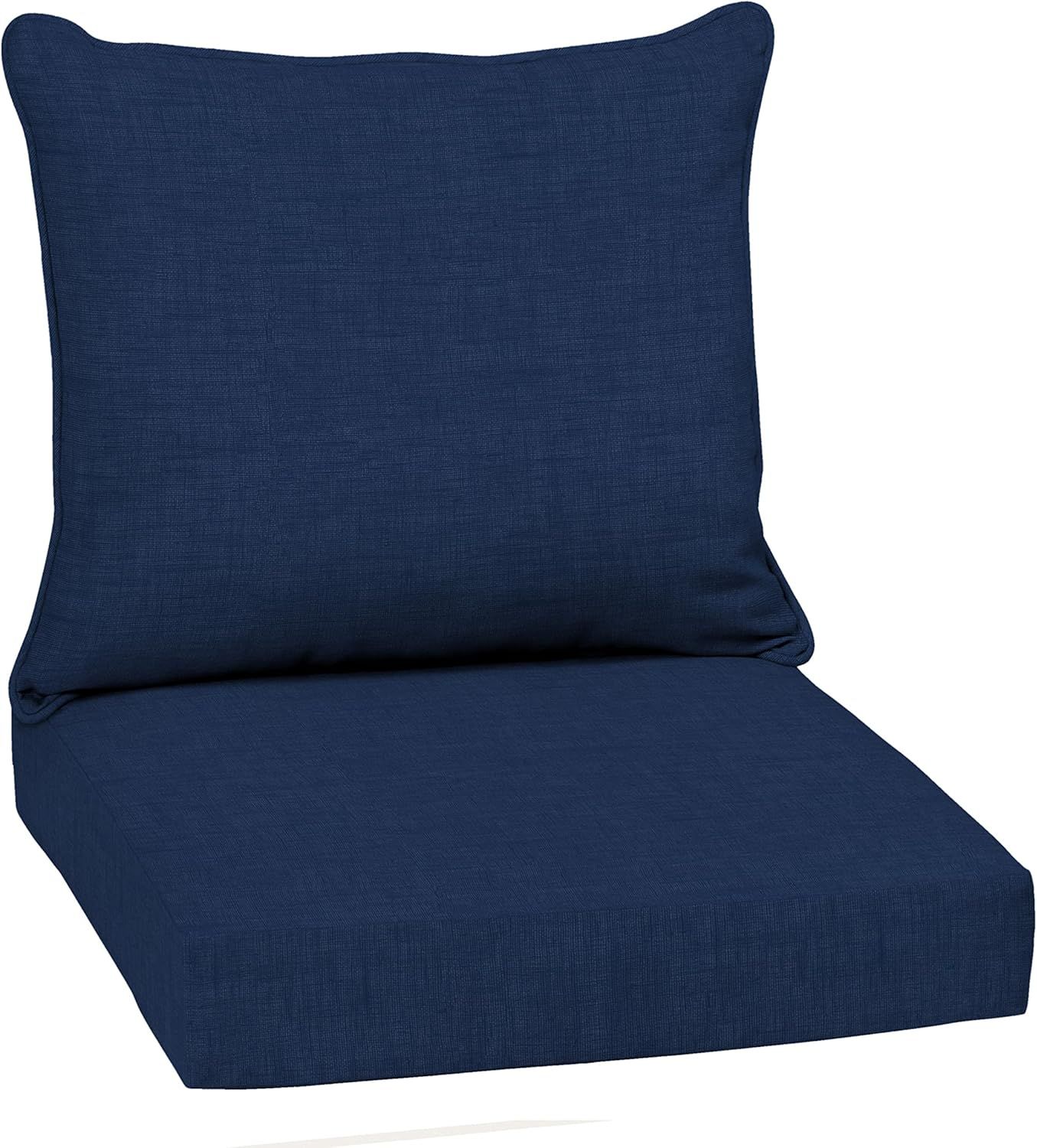 Sapphire Blue Polyester Outdoor Deep Seat Cushion Set