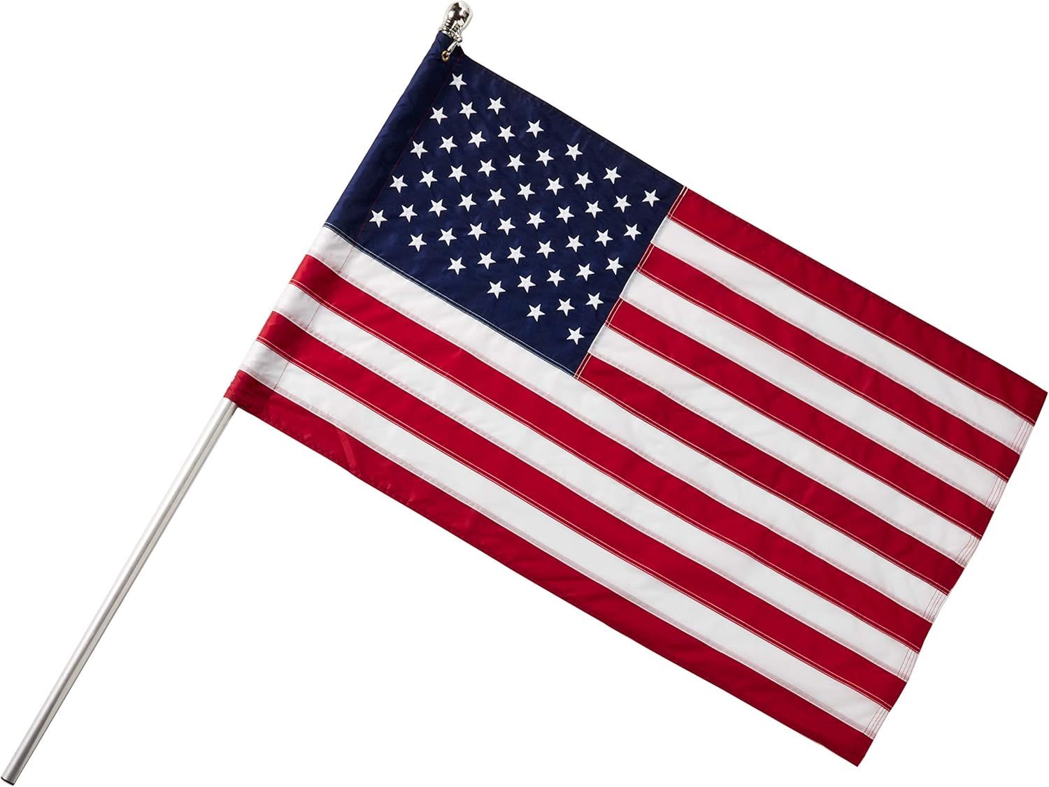 2.5 x 4 Feet American Nylon Flag with Aluminum Pole