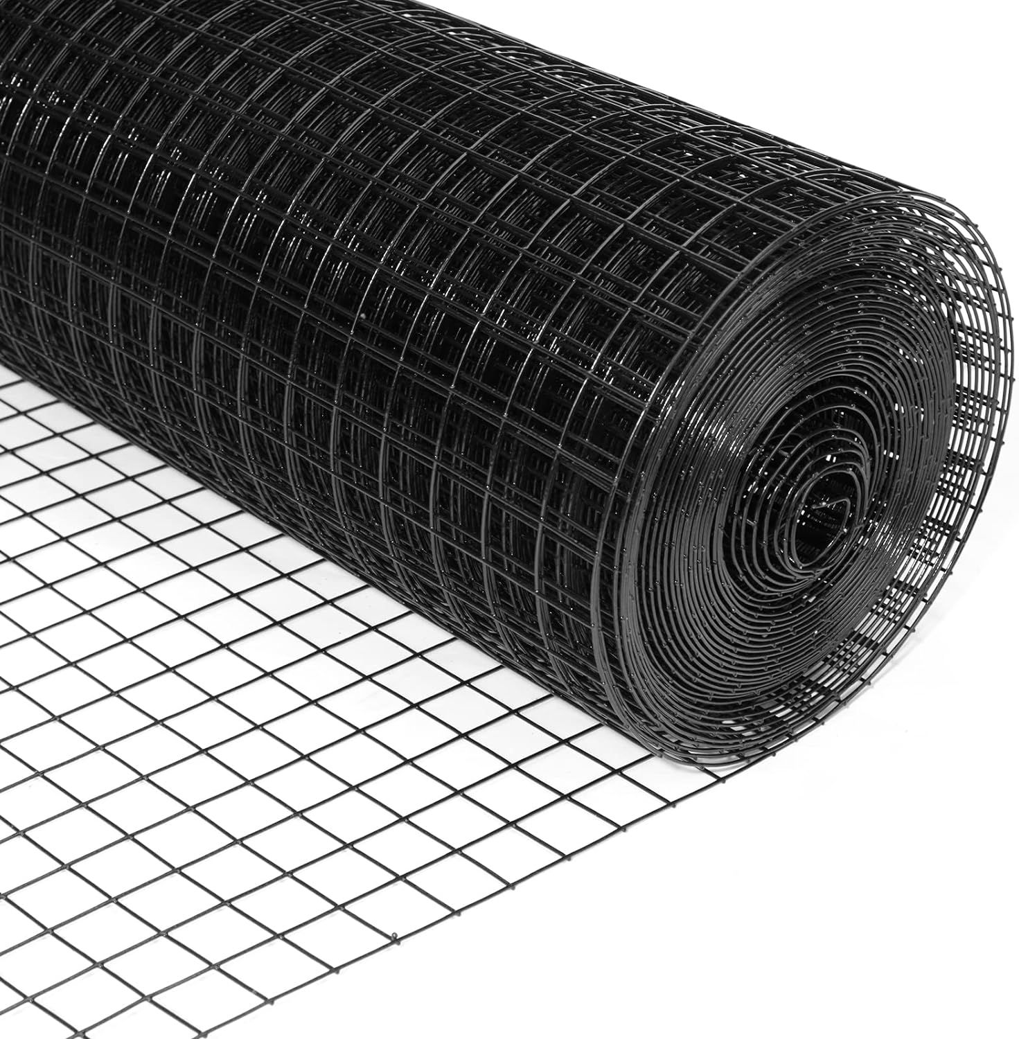 24'' x 50' Black Vinyl Coated Steel Garden Fence Mesh