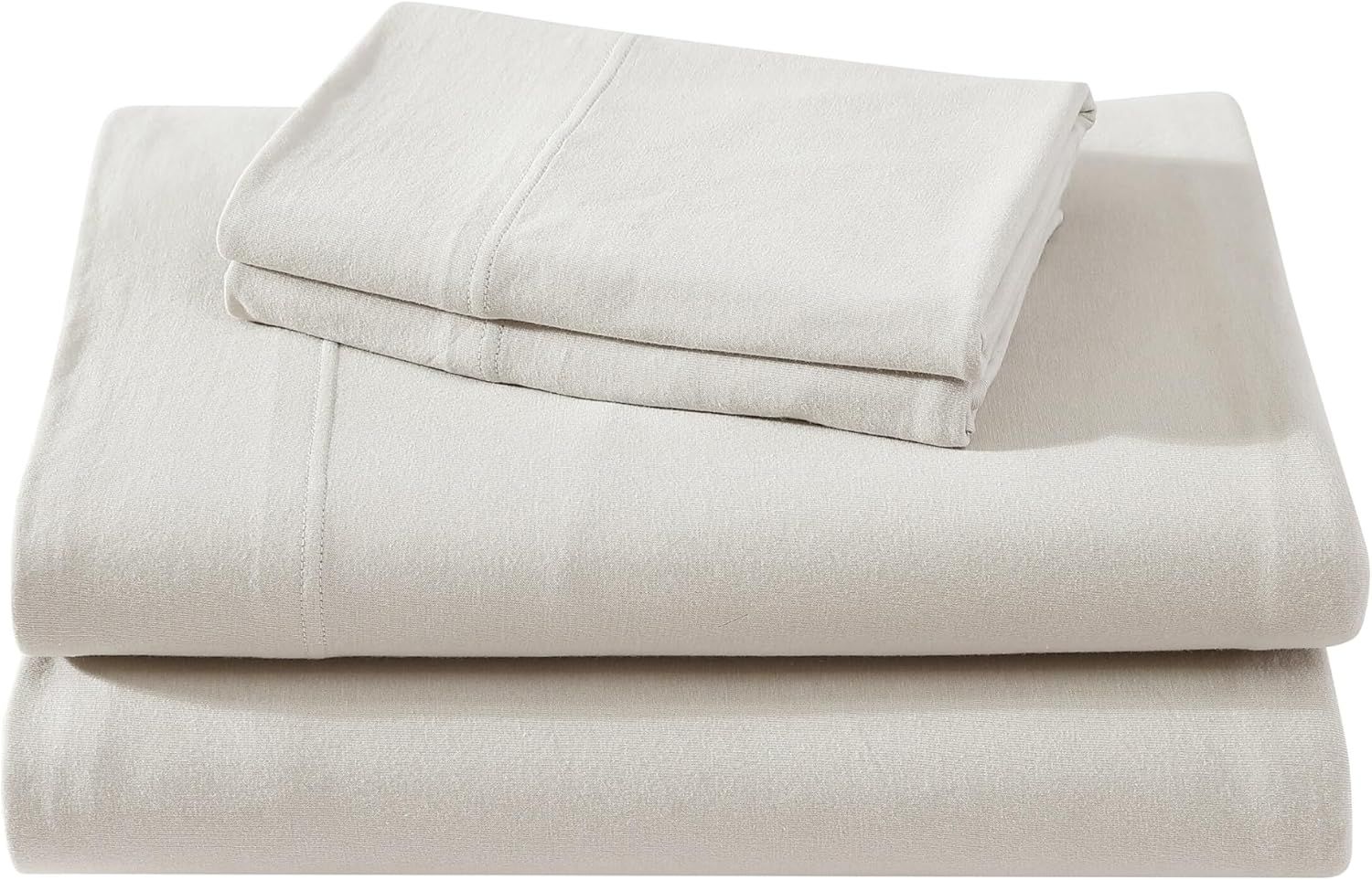 Full White Cotton Jersey Deep Pocket Sheet Set