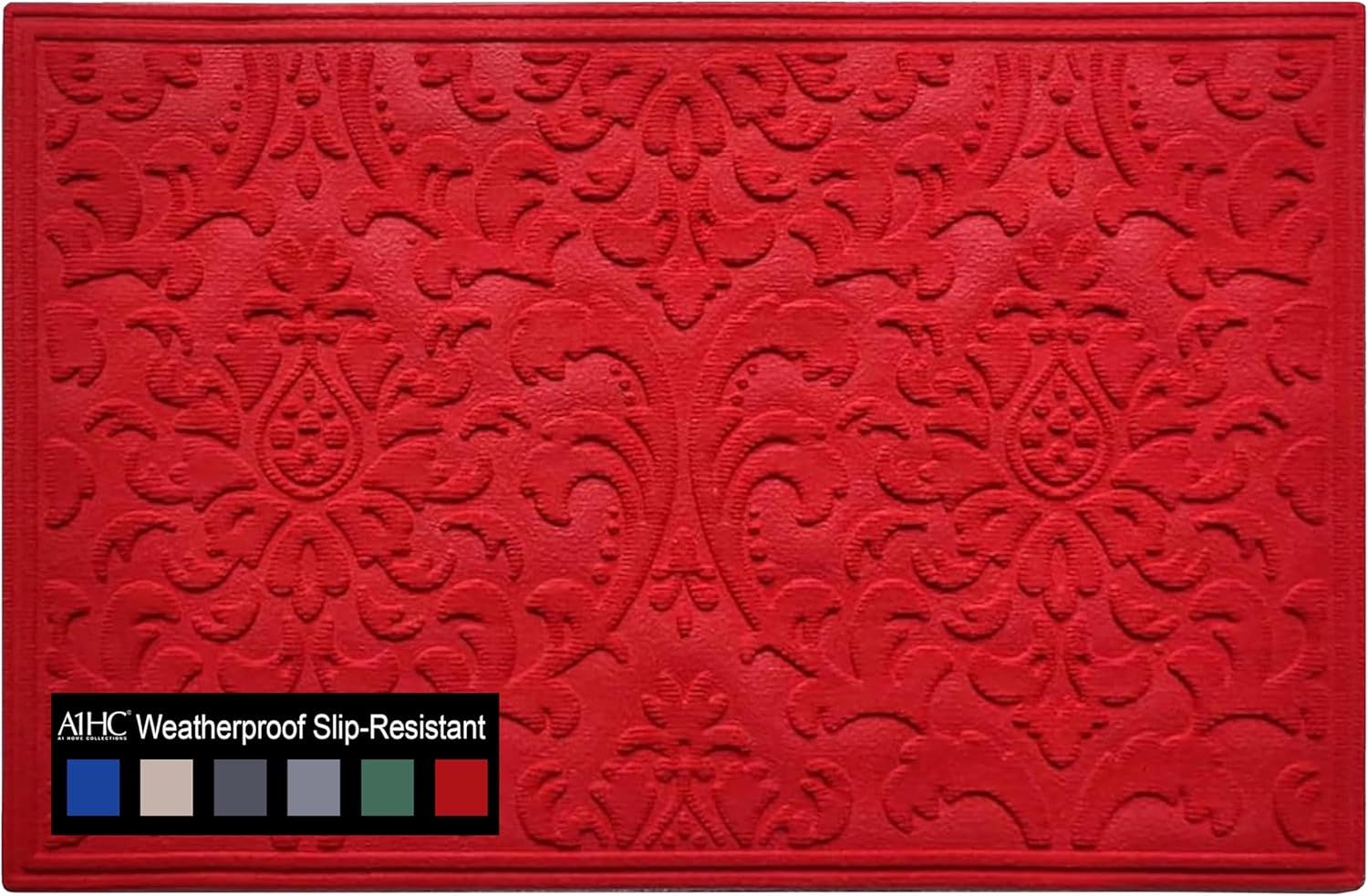 Red Polypropylene Weatherproof Slip-Resistant Outdoor Doormat