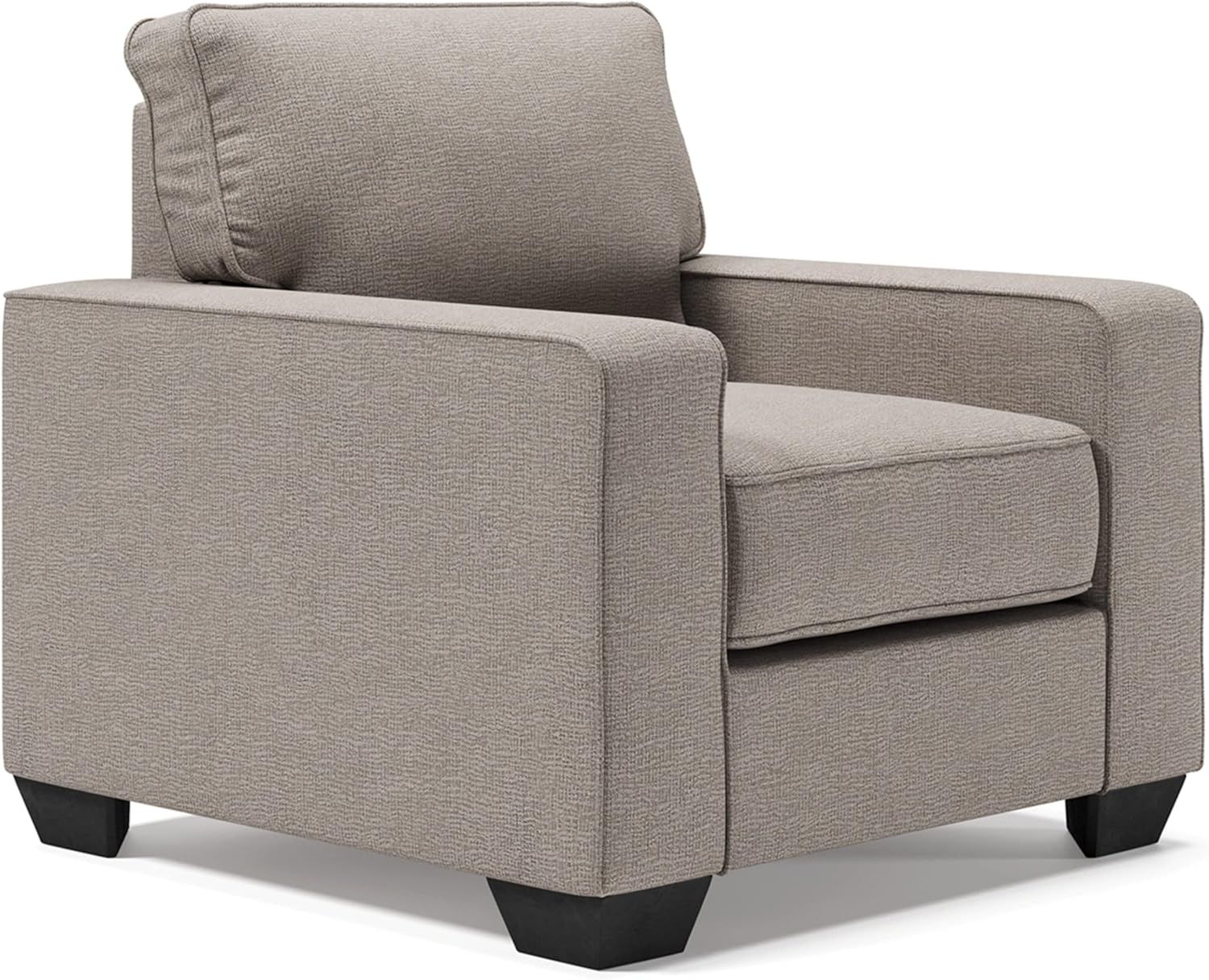 Contemporary Stone Gray Microfiber 38" Accent Chair