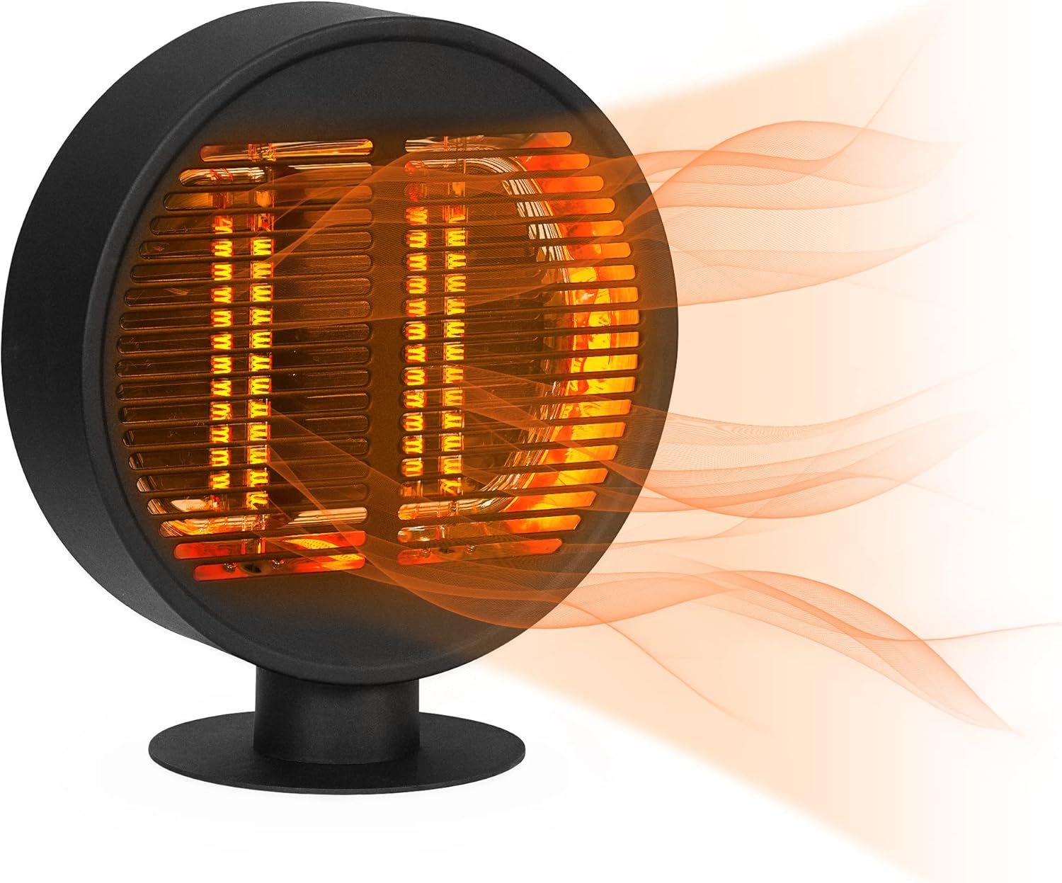 Black Round Electric Infrared Tabletop Patio Heater