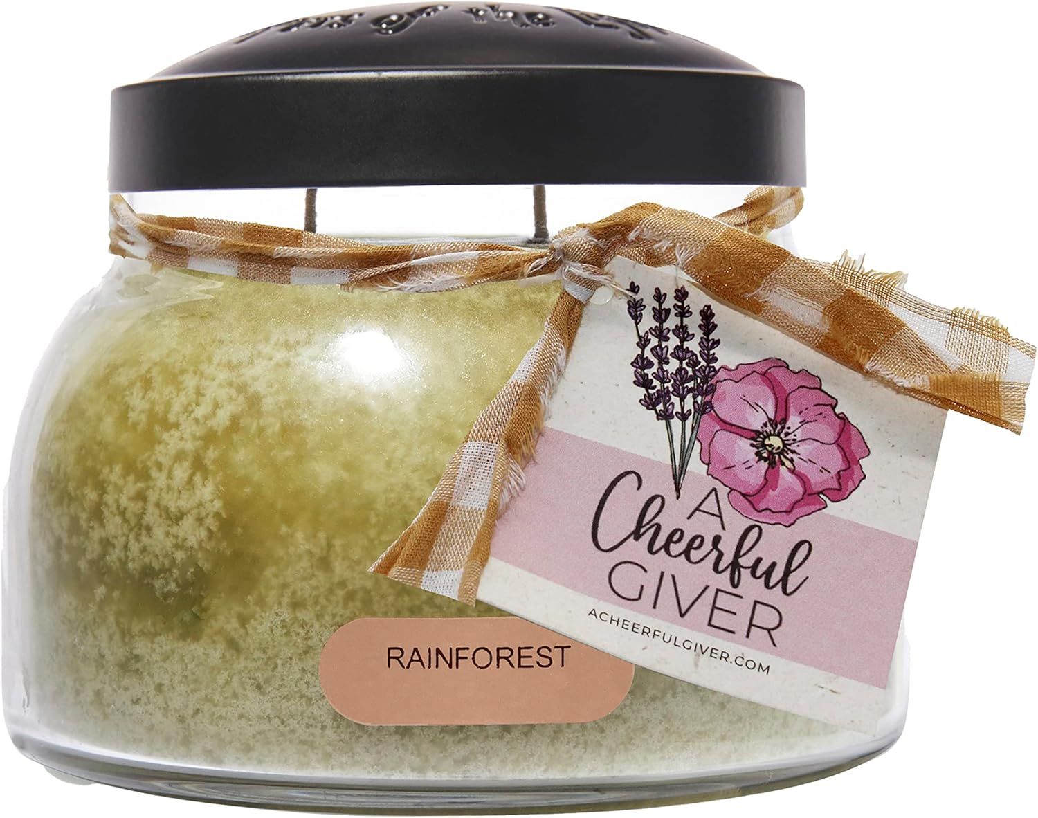 A Cheerful Giver - Rainforest - 22oz Mama Scented Candle Jar with Lid - Keepers of The Light - 125 Hours of Burn Time, Gift for Women, Green