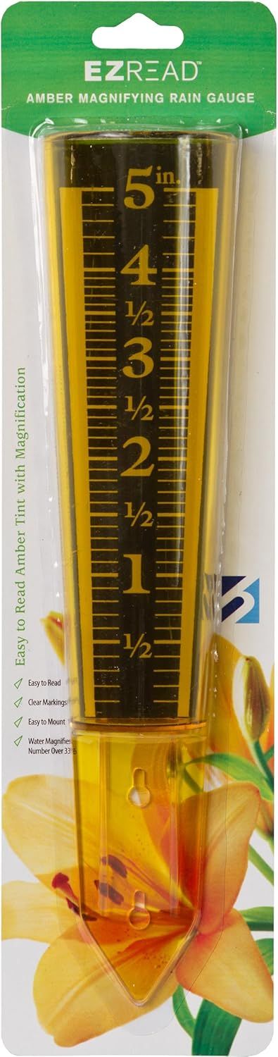 Amber Magnifying Easy-Read 5-Inch Rain Gauge