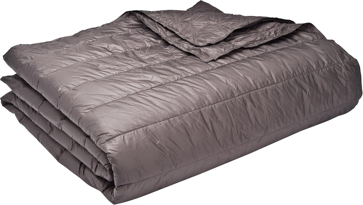 PUFF Down Alternative Indoor/Outdoor Water Resistant Blanket with Extra Strong Nylon Cover, Twin, Pewter