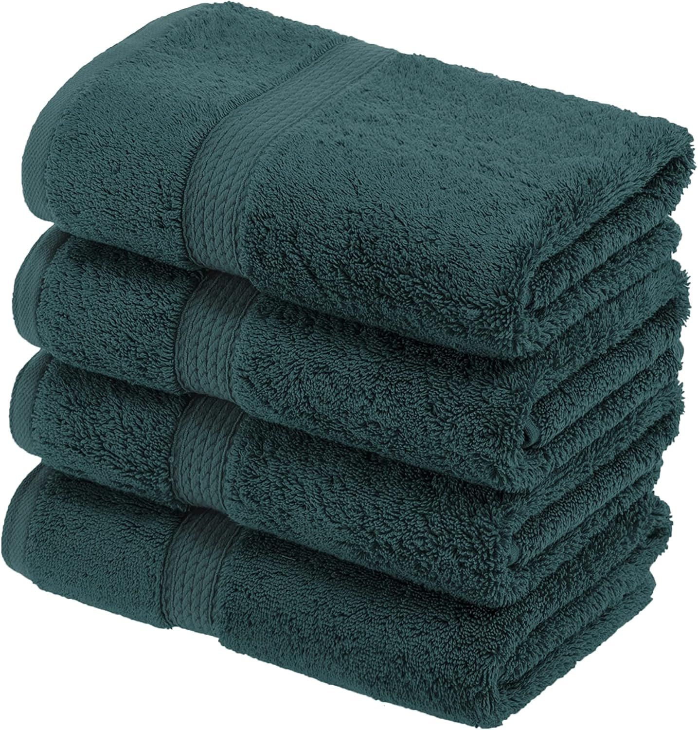 Teal Egyptian Cotton 4-Piece Ultra Soft Hand Towel Set