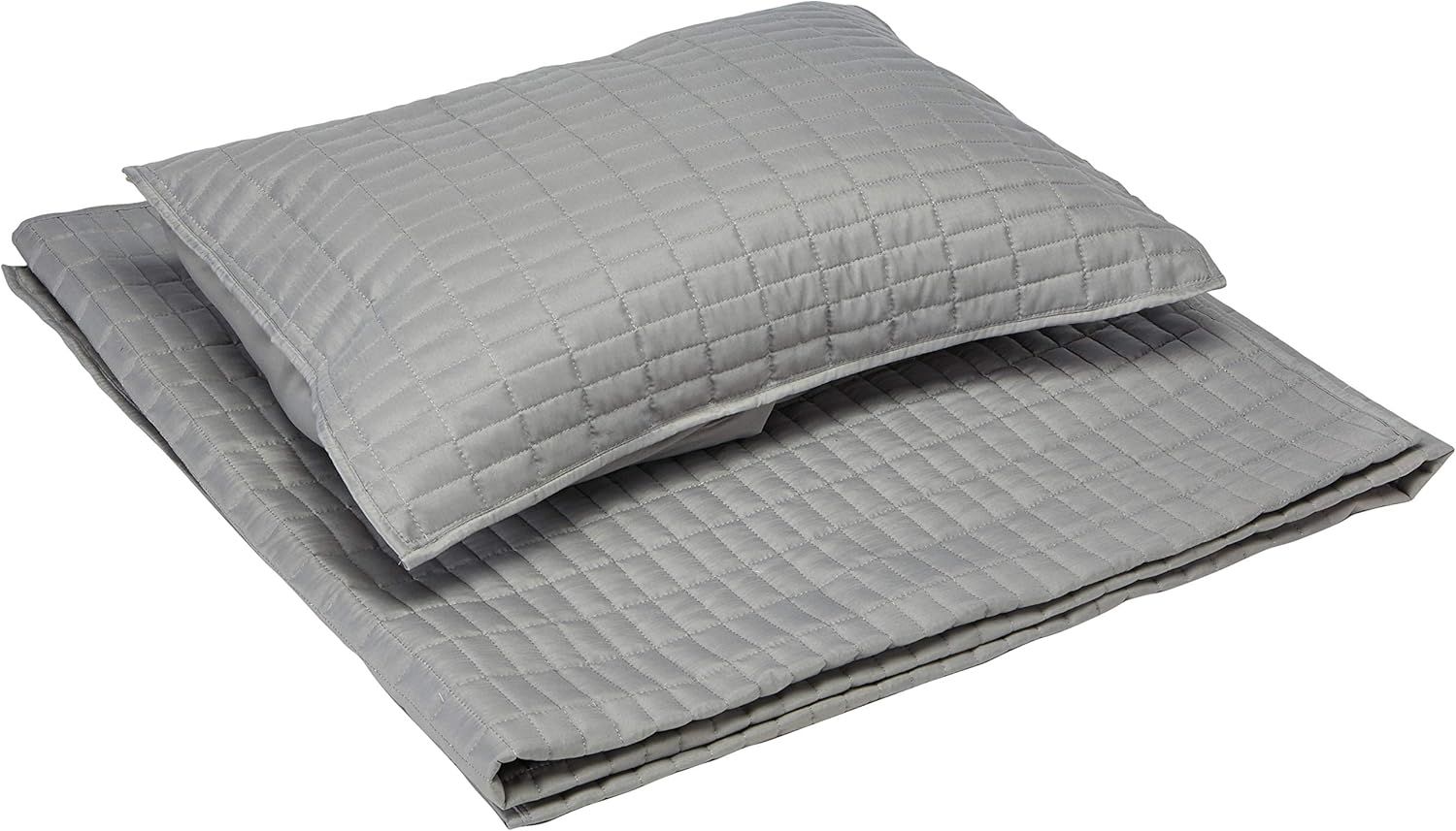 Gray Twin Reversible Microfiber Quilt Set