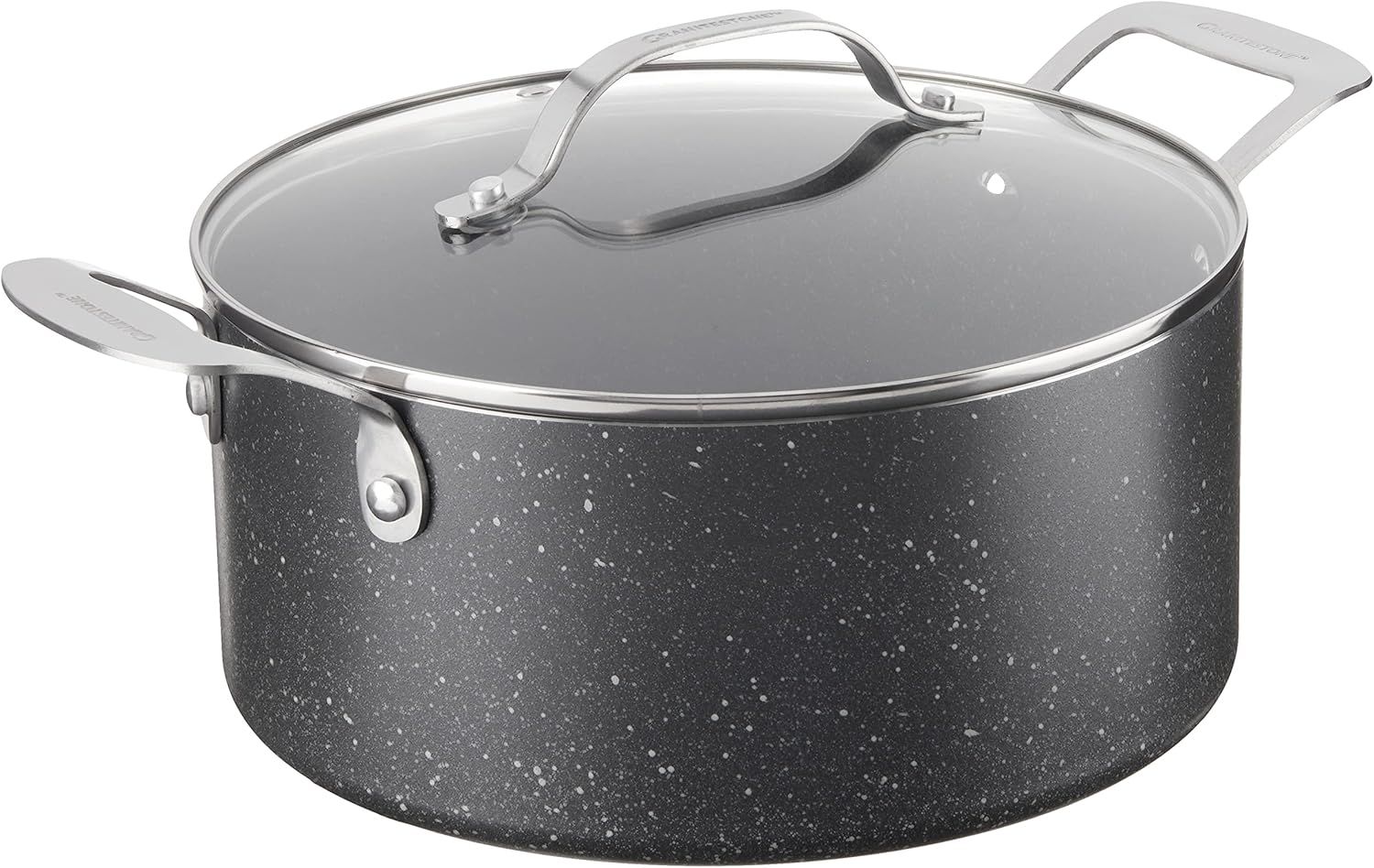 Granite Stone Black 5 Quart Nonstick Aluminum Stock Pot with Lid