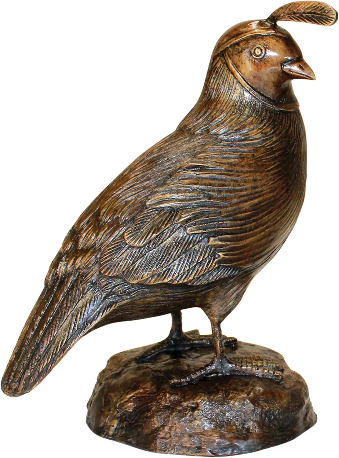 Bronze Female California Quail Garden Statue