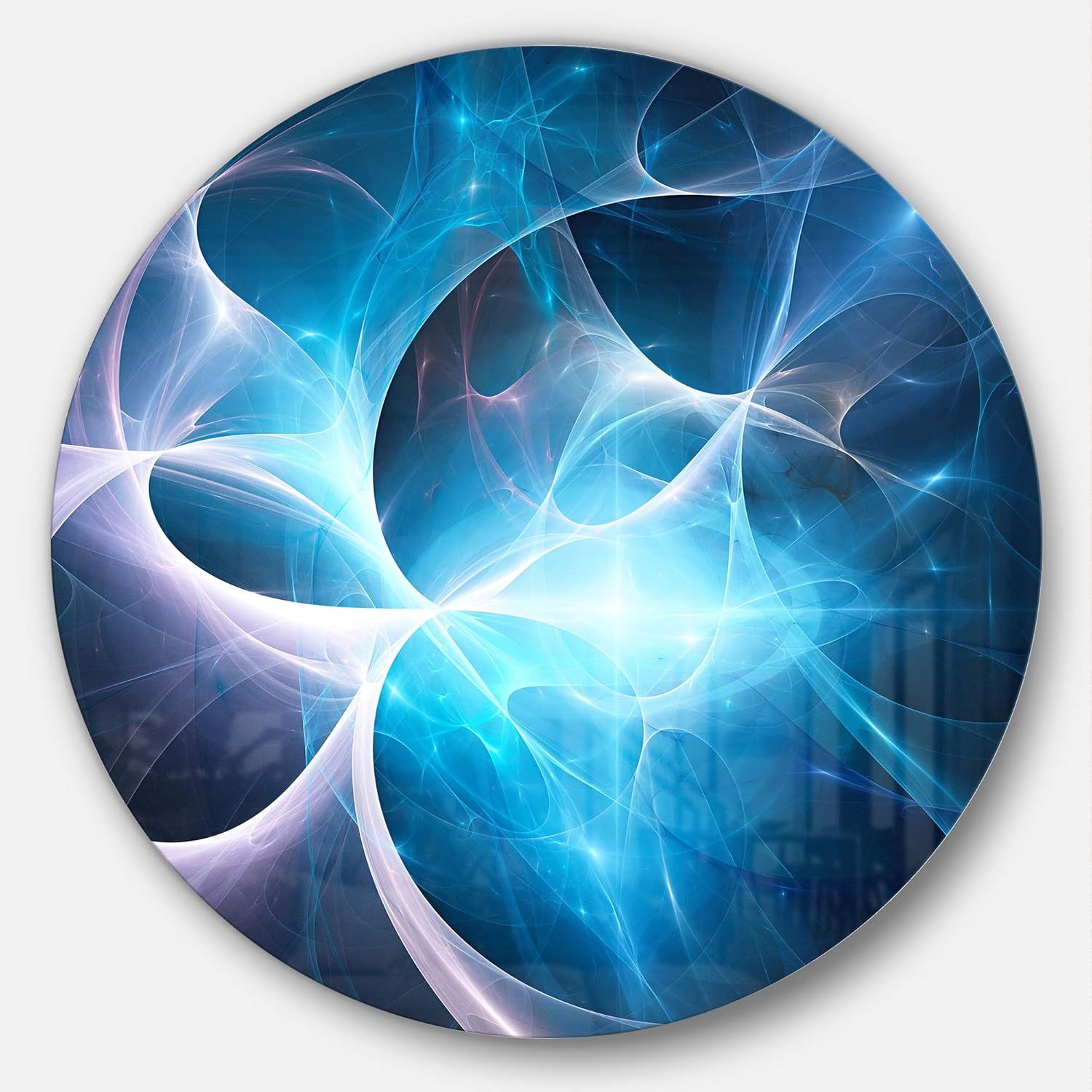 Blue and Purple Abstract Metal Wall Art Disc