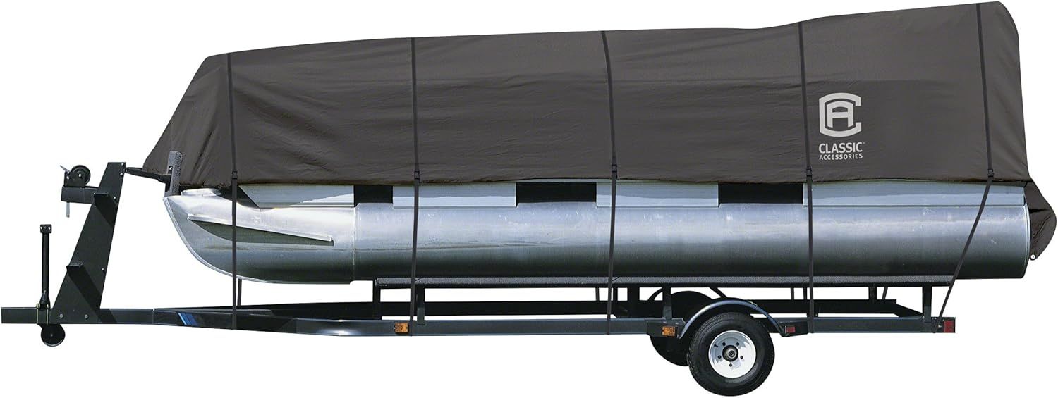 StormPro Dark Grey Heavy-Duty Pontoon Boat Cover, Fits 17-20 ft