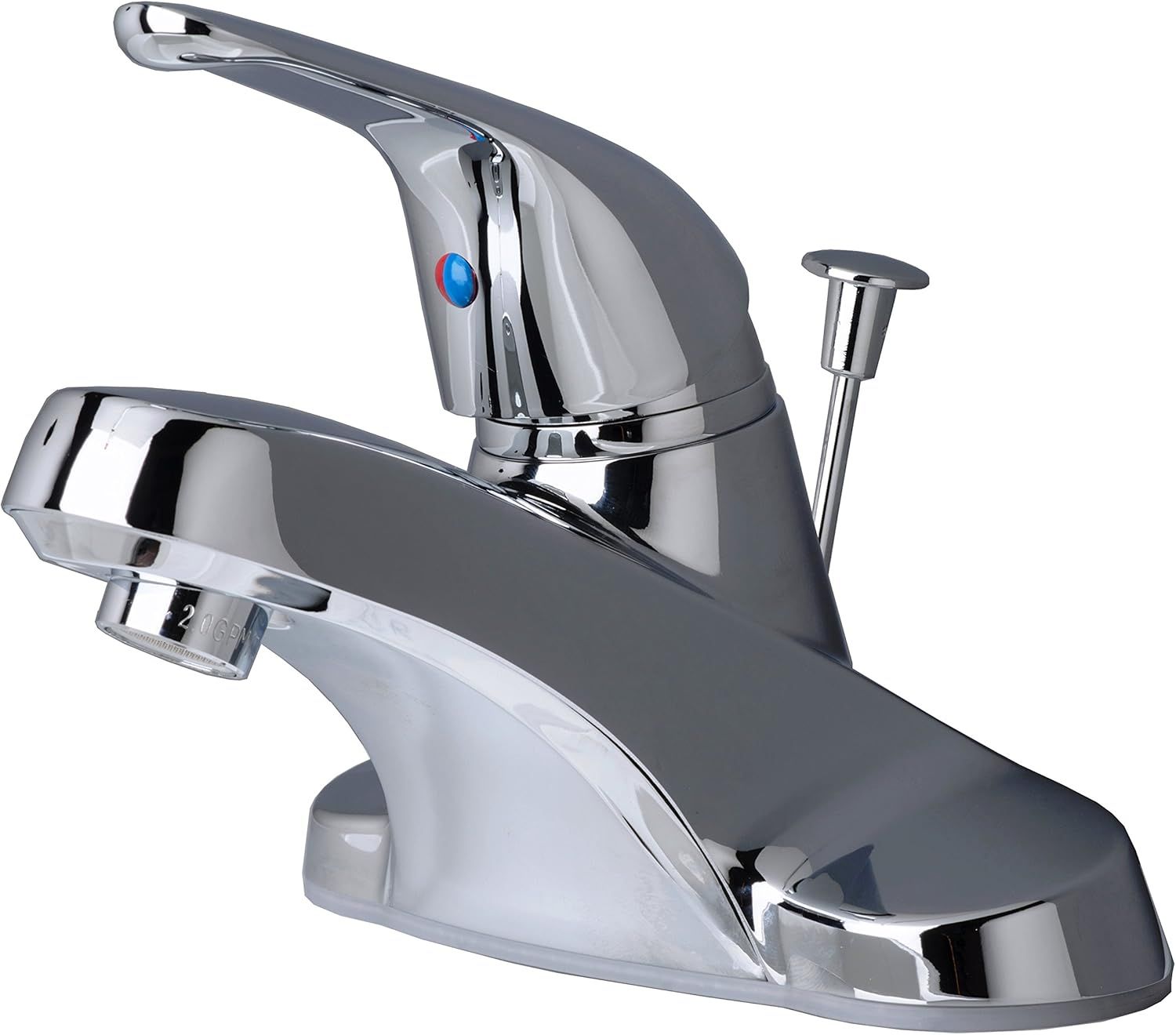 Chrome Single Handle Centerset Bathroom Faucet with Pop-Up Drain