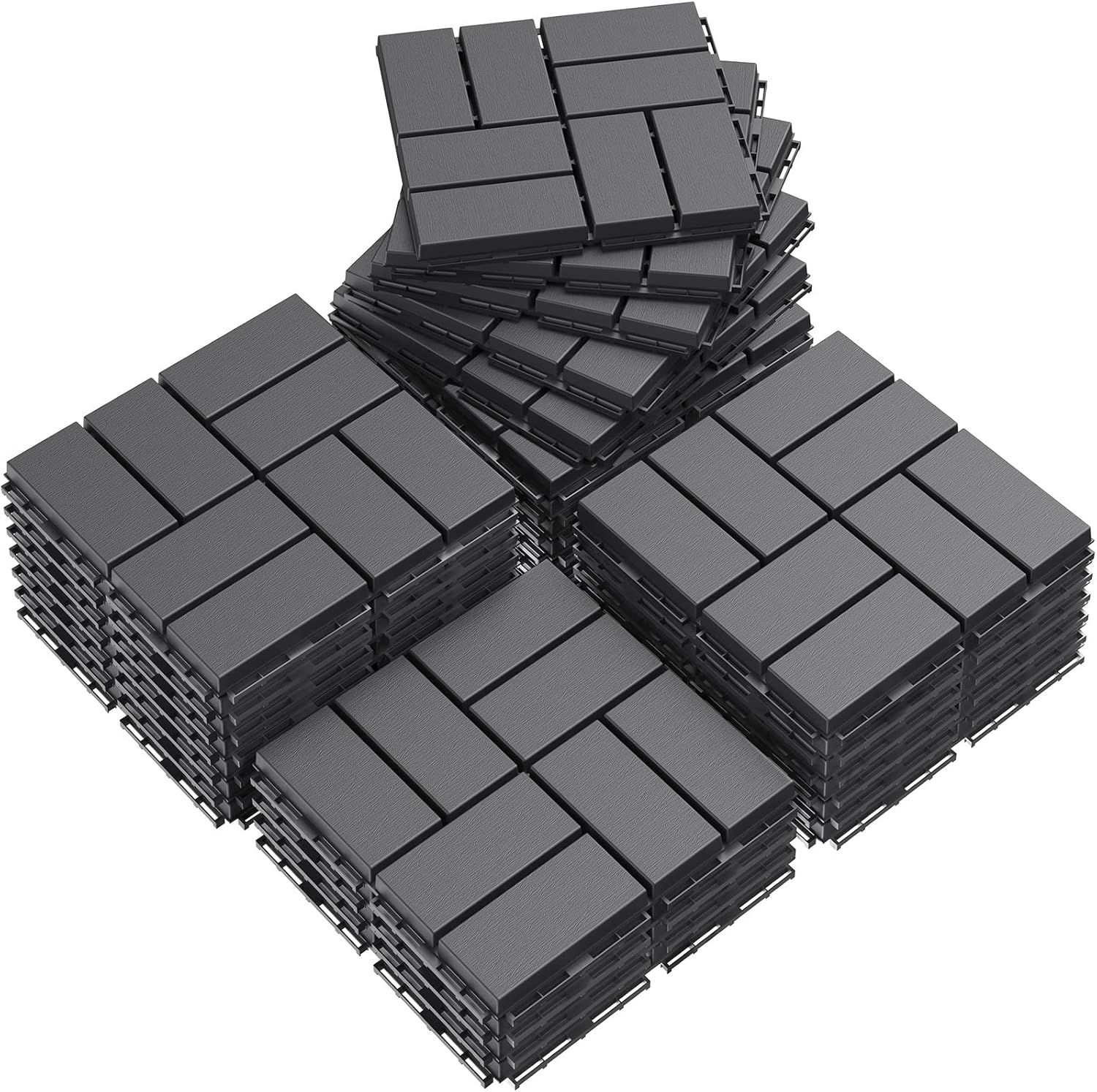 Dark Gray 12"x12" Interlocking Waterproof Deck Tiles, 27 Pack