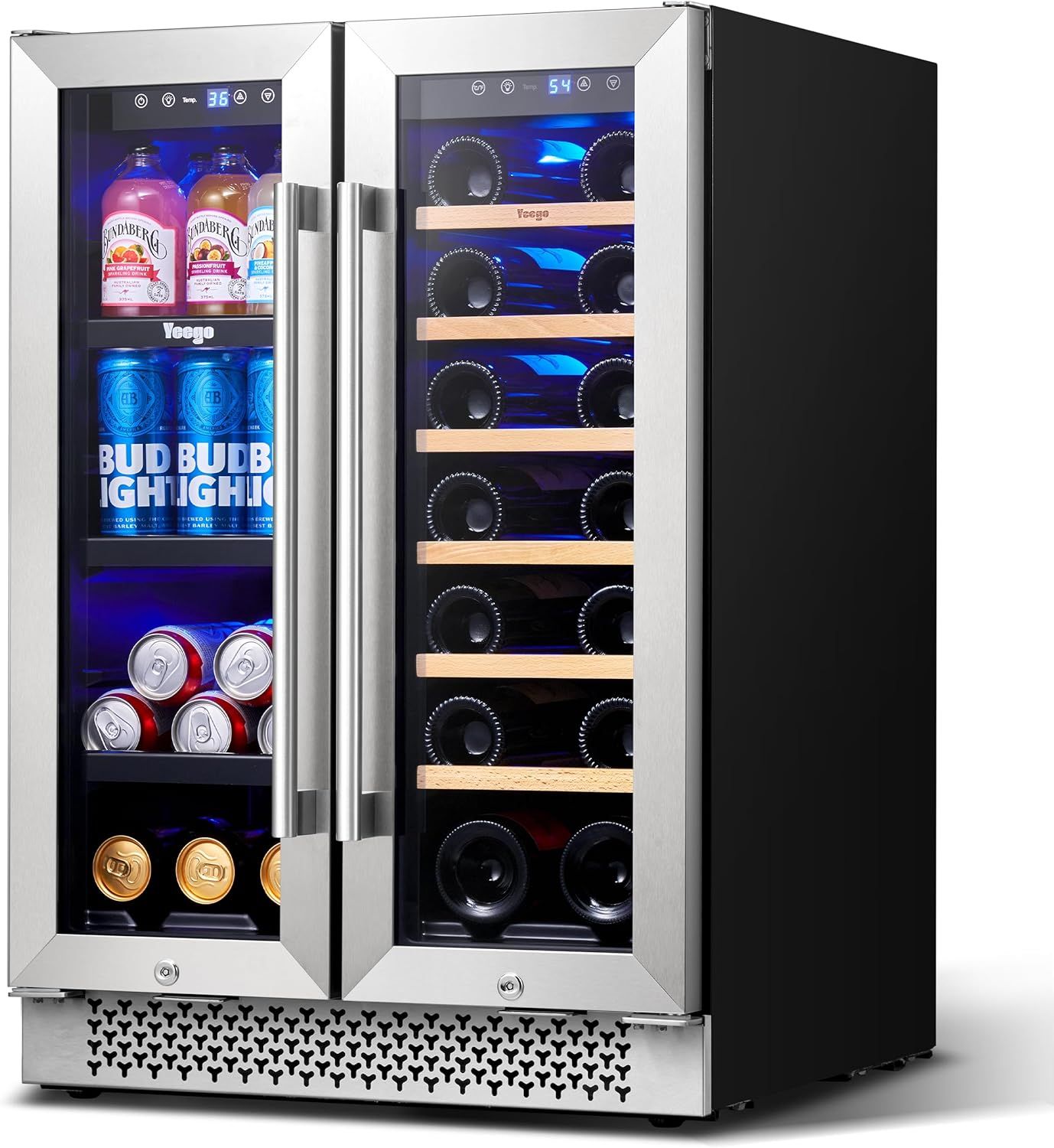 24 Inch Stainless Steel Dual Zone Wine and Beverage Cooler