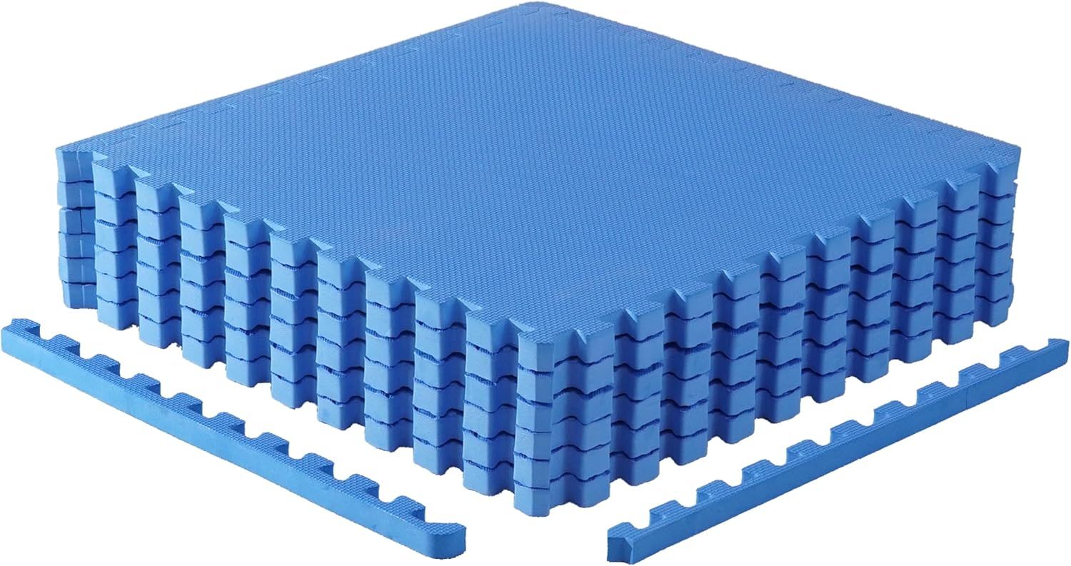 Blue 24" x 24" EVA Foam Interlocking Exercise Mats