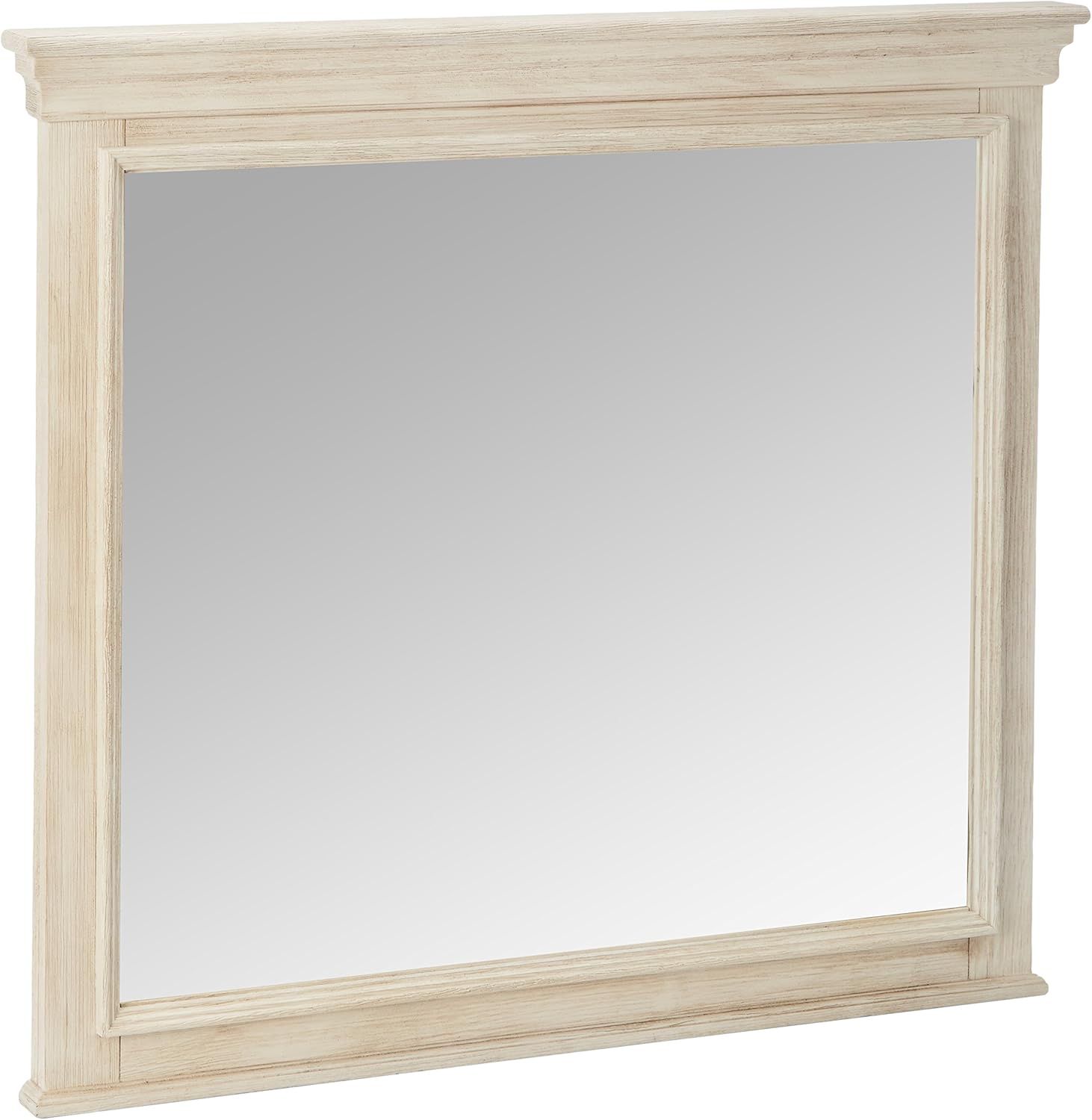 Antique White Traditional Wood Bedroom Mirror