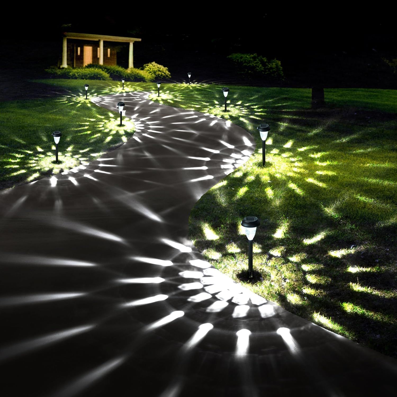 Cool White LED Solar Pathway Lights Multipack