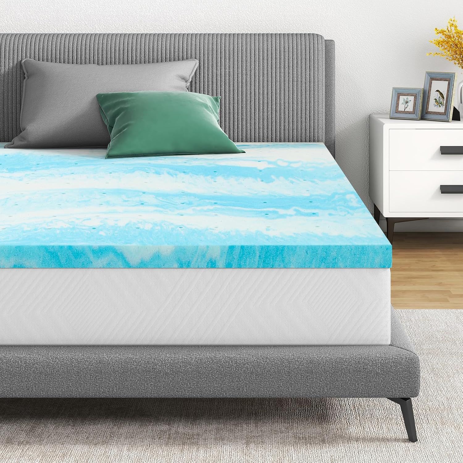 Twin Size Gel-Infused Memory Foam Mattress Topper