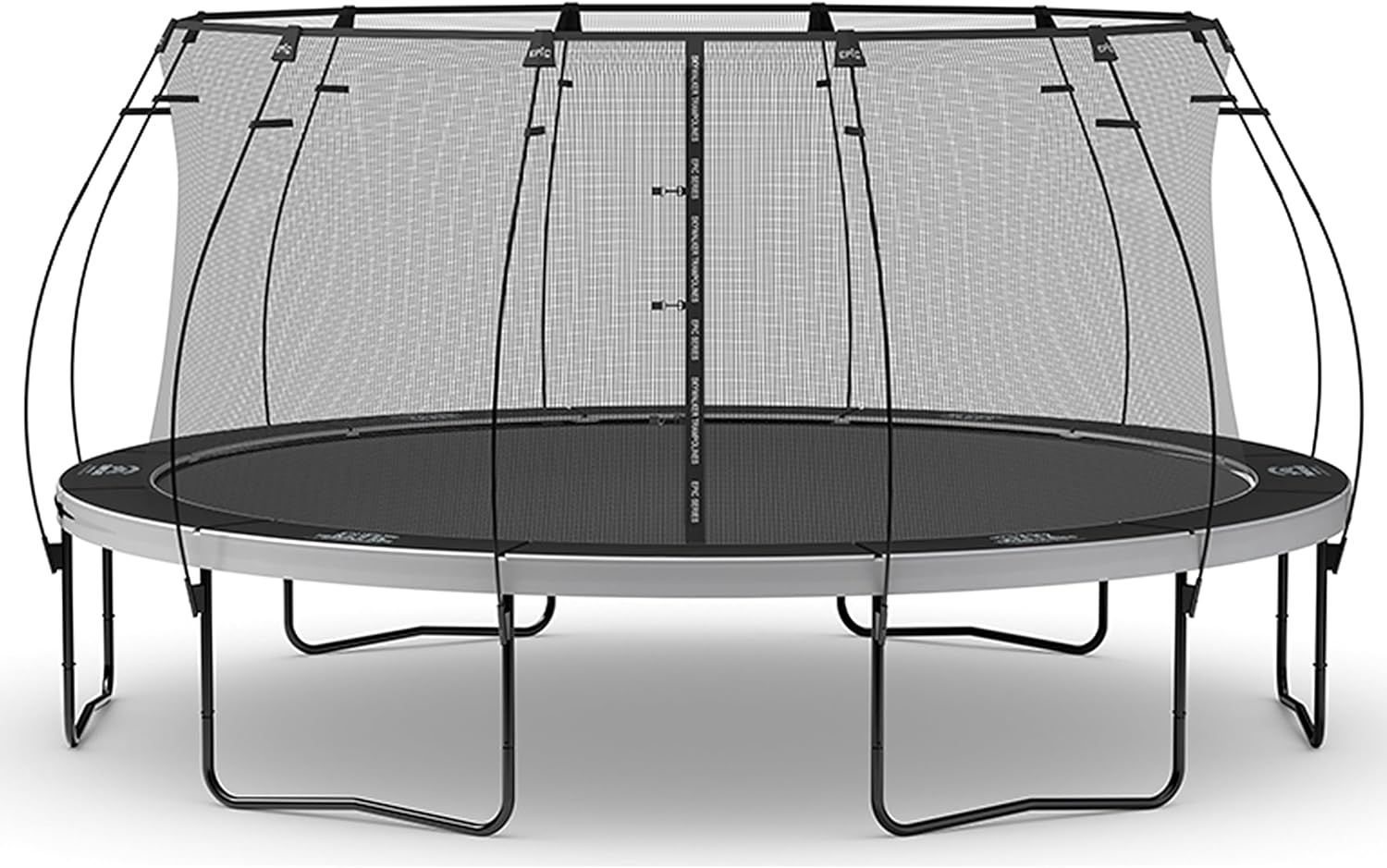 Epic Series 16-Foot Black Round Trampoline with Enclosure