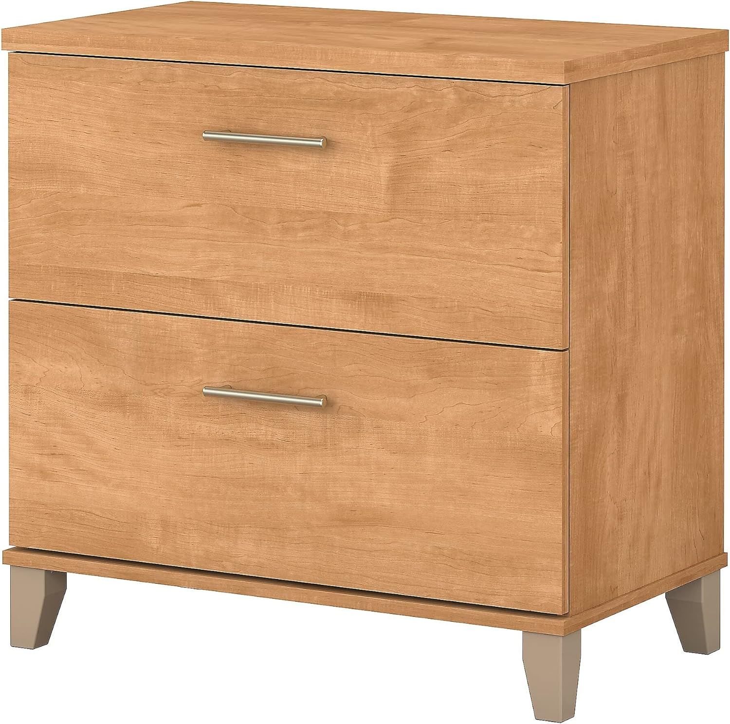 Maple Cross 2 Drawer Mobile Lateral Filing Cabinet